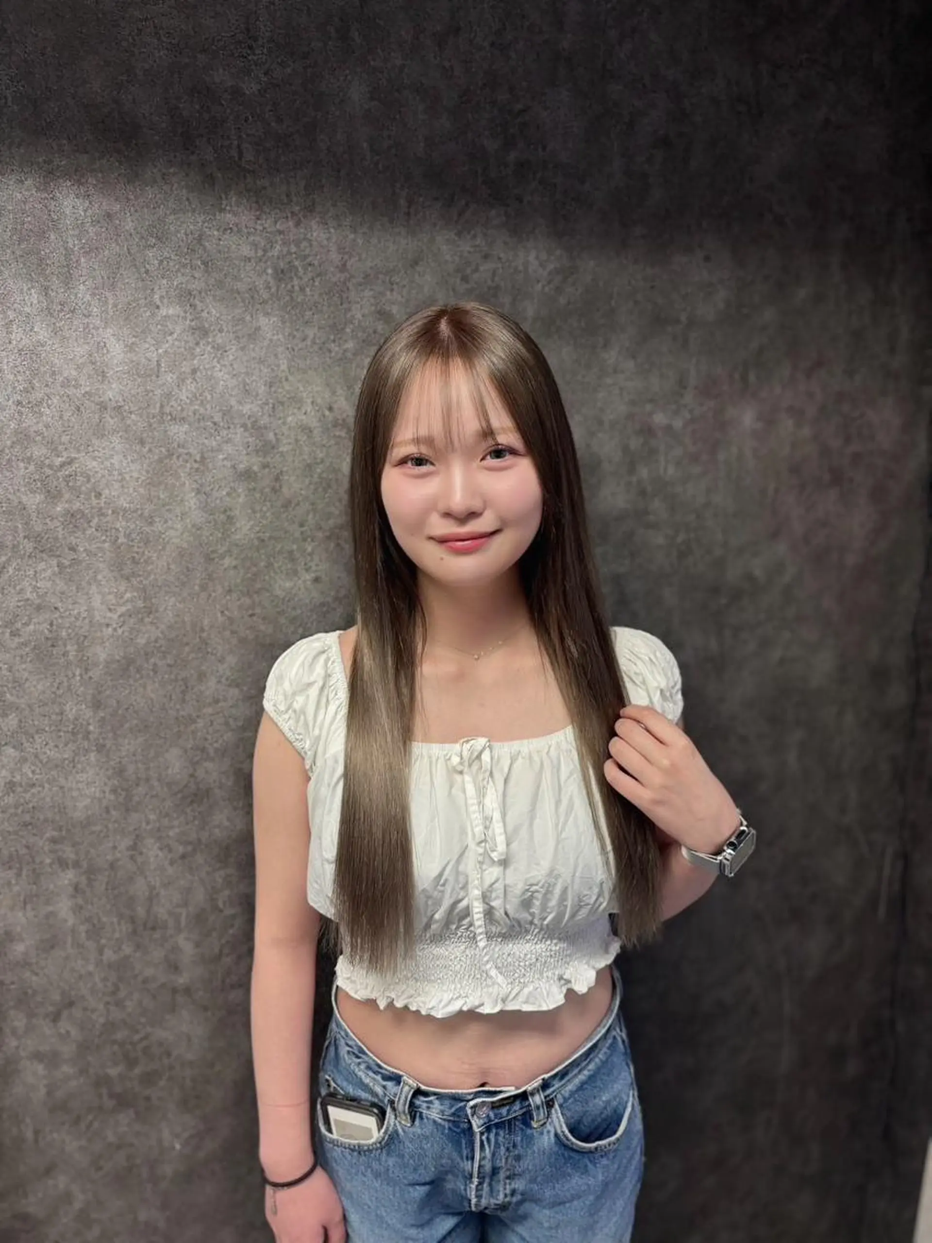 ロング アッシュ 髪質改善 トリートメント エクステ Reflet 新宿/プルエクステのヘアスタイル
