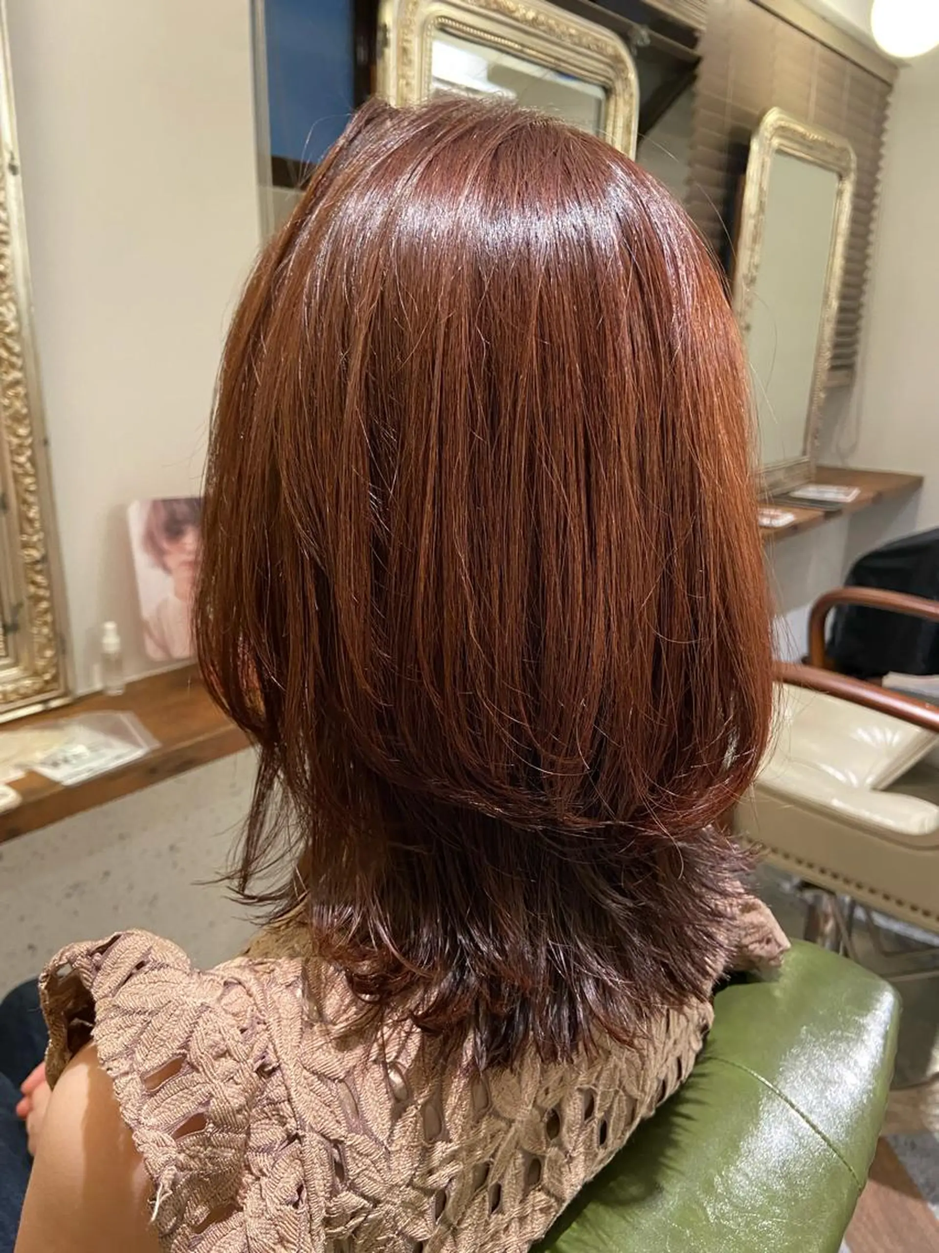 ミディアム ピンクブラウン レイヤーカット 滝口 江梨🔅のヘアスタイル