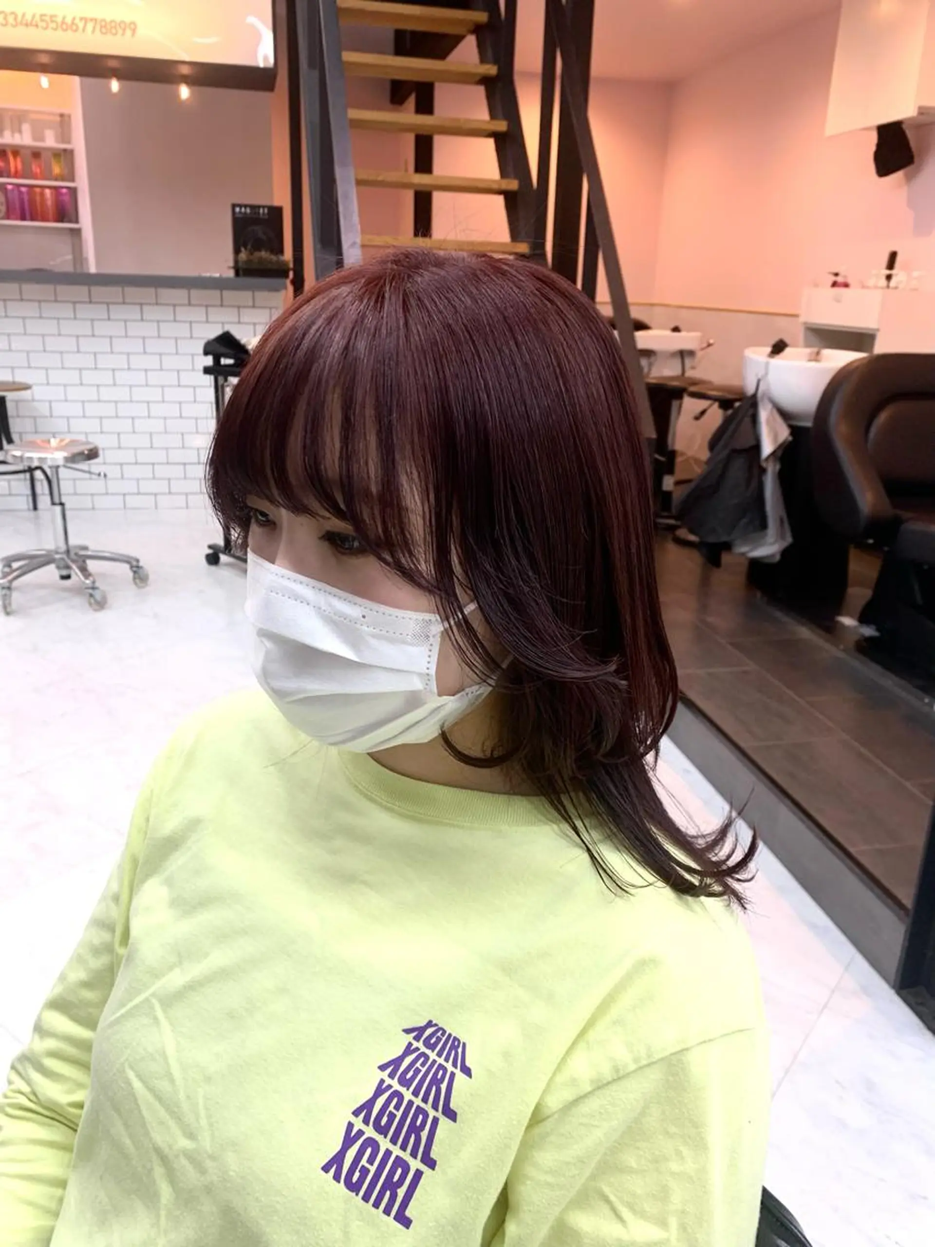 ロング カラー ヘアカラー トリートメント 🌷ラベンダーピンク 顔まわり🌷ねいろのヘアスタイル