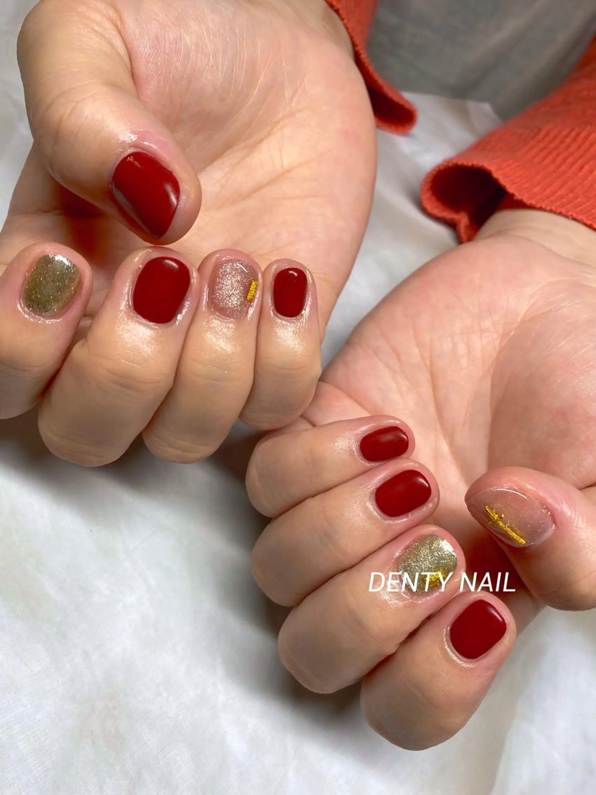 ネイル マットネイル 赤色 DENTY NAIL -ArtRoom-のネイルデザイン