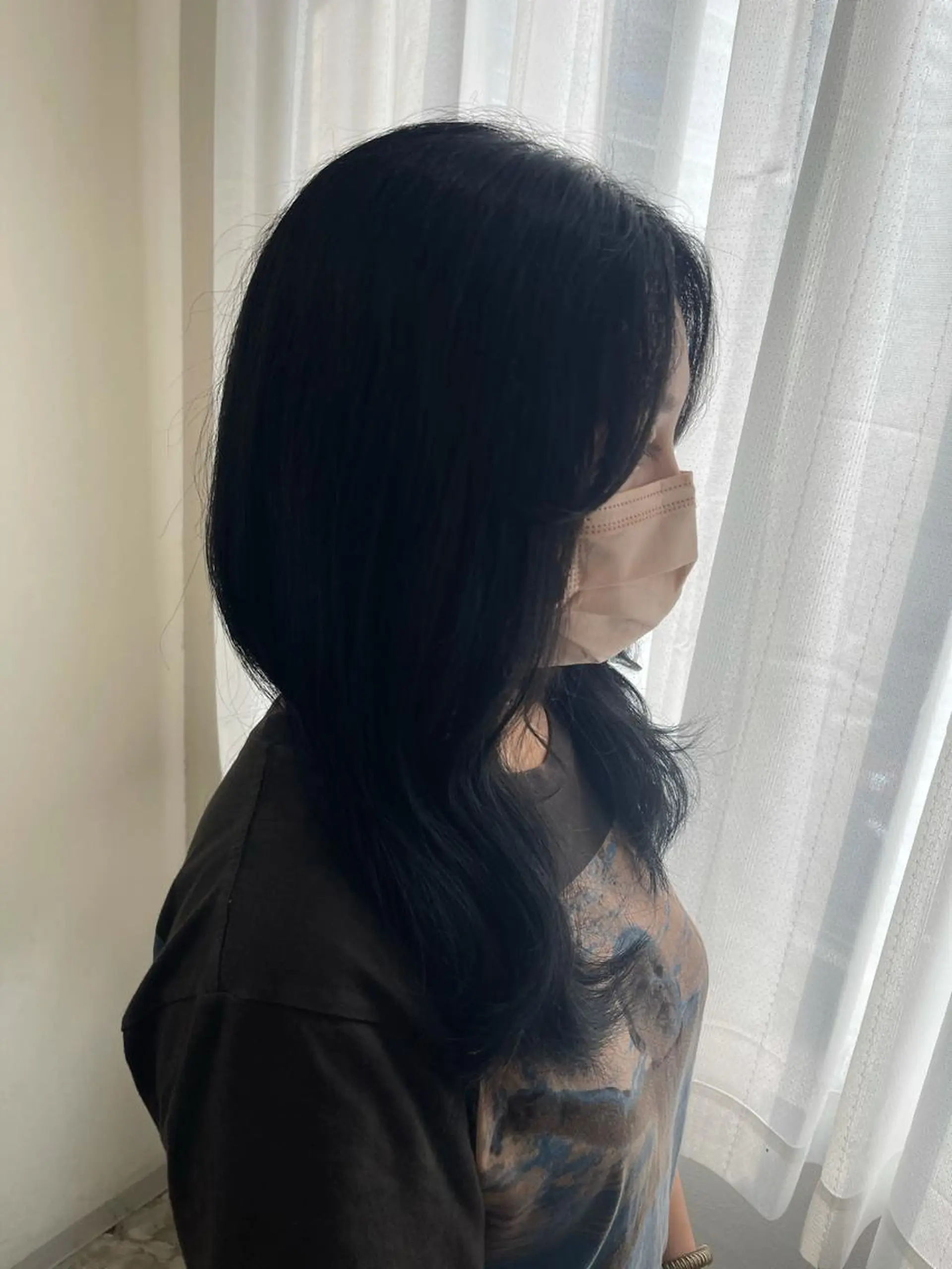 ロング カラー 黒髪 ブルーカラー ブルーブラック エギョモリ ヨシンモリ 🫧chinatsu 🫧のヘアスタイル