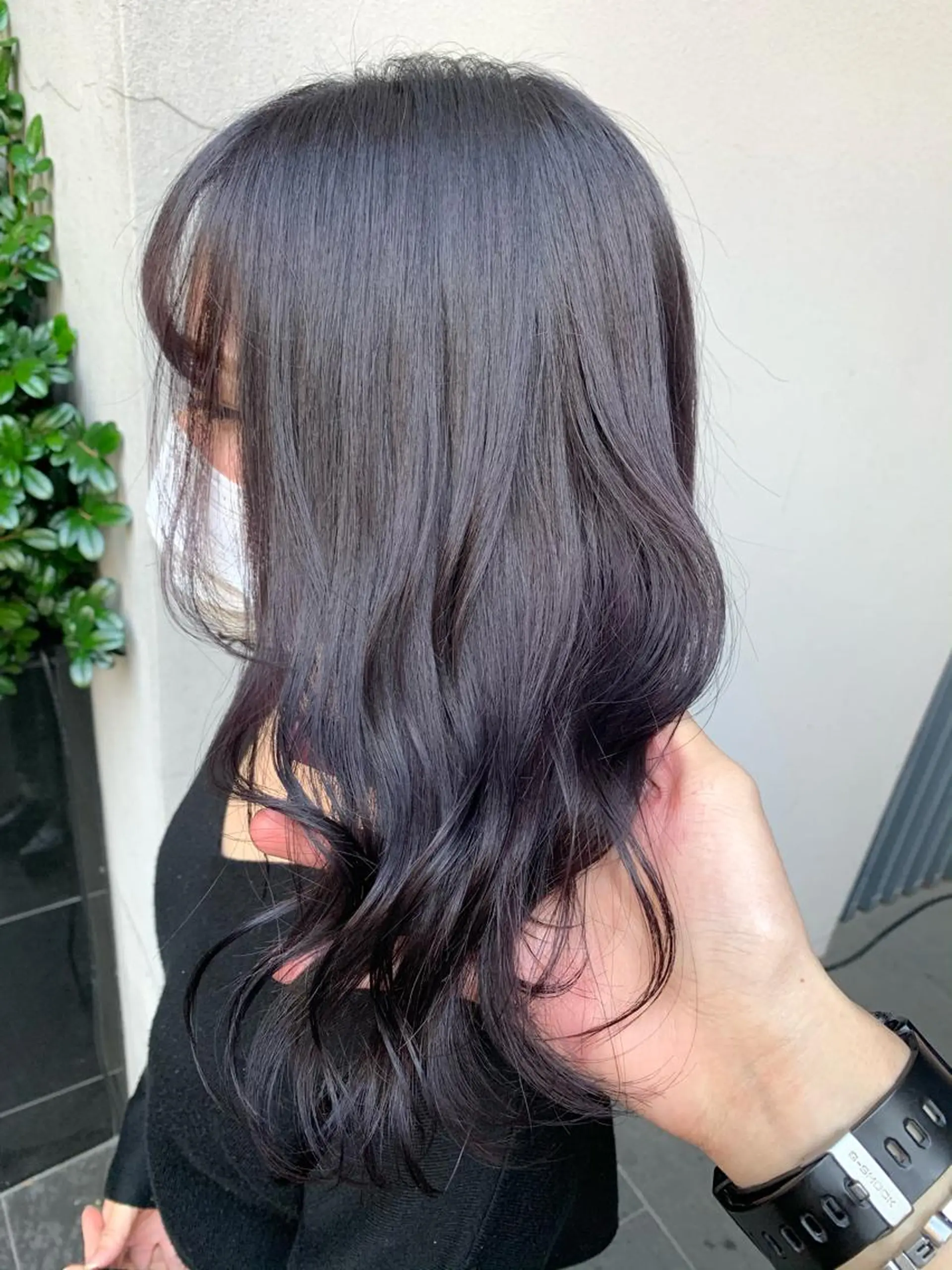 ミディアム カラー グレージュ ラベンダーカラー ラベンダーグレージュ ラベンダーグレー 矢野 晃平のヘアスタイル