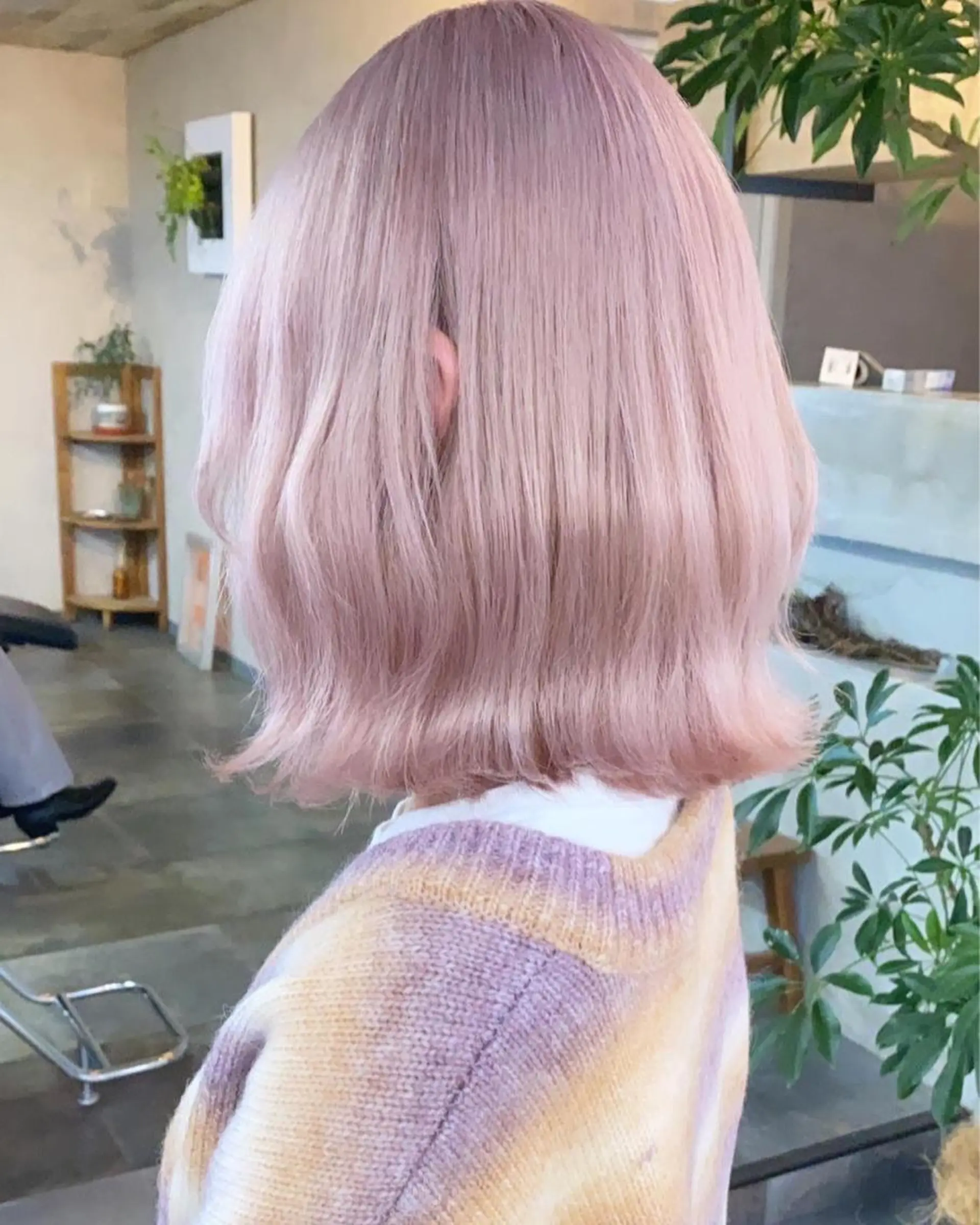 ミディアム カラー ブリーチ ピンクカラー ホワイトピンク 藤田 清志のヘアスタイル