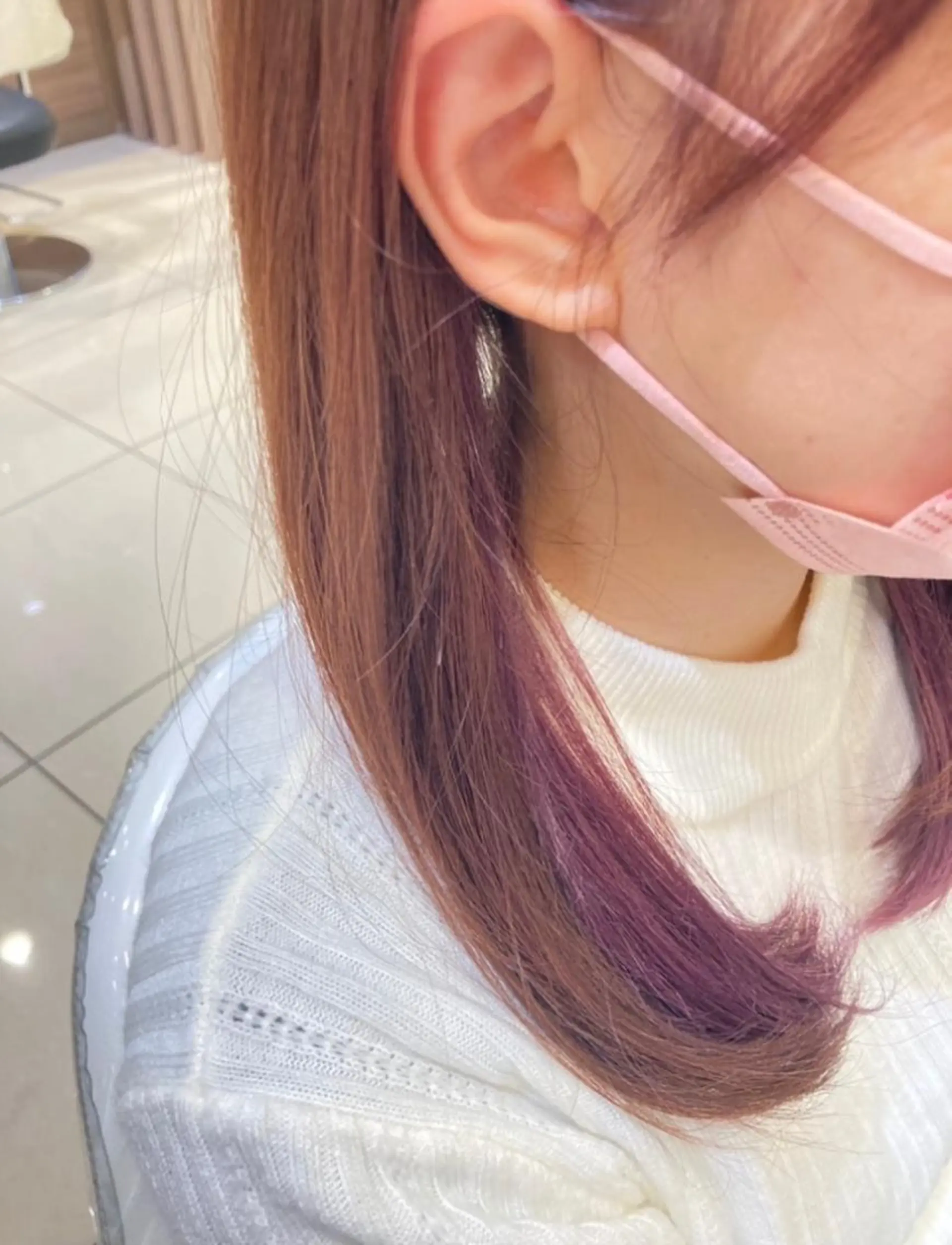 ロング カラー ブラウンカラー ダブルカラー インナーカラー ピンクカラー バイオレットカラー 似合わせカラーリスト 佐竹　舞🌼のヘアスタイル