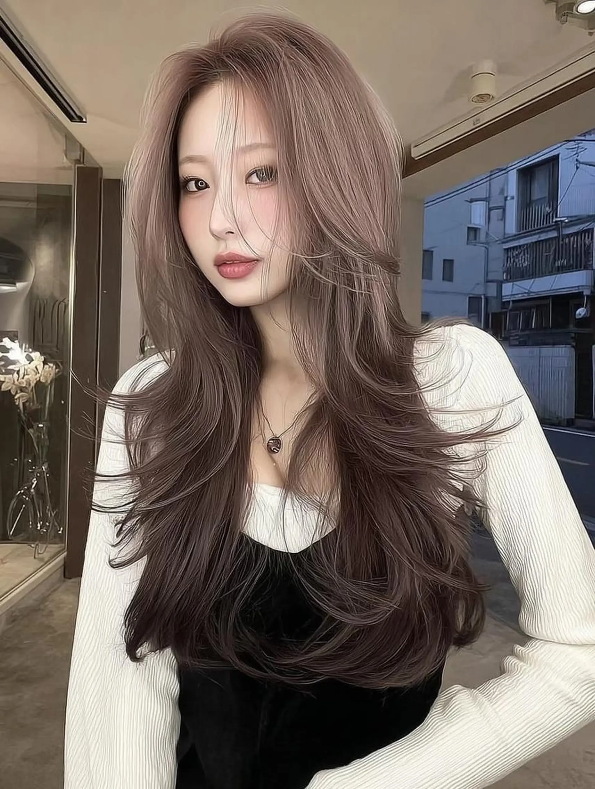 ロング ボブ 髪質改善 韓国風ヘア レイヤーカット ロング カット ヘアカラー トリートメント 🌈村松滉太髪質改善 レイヤーカット🌈のヘアスタイル