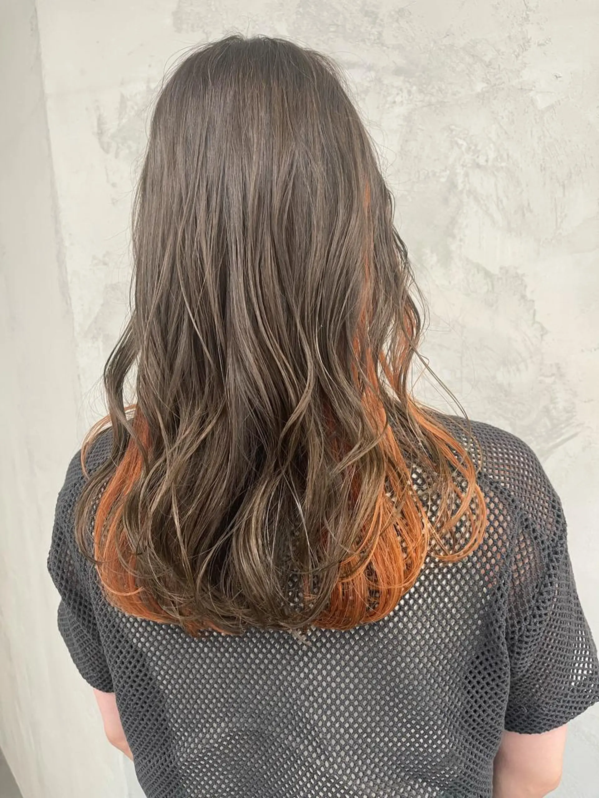 セミロング カラー ベージュカラー オレンジ ダブルカラー /まつ毛パーマ🎀のヘアスタイル