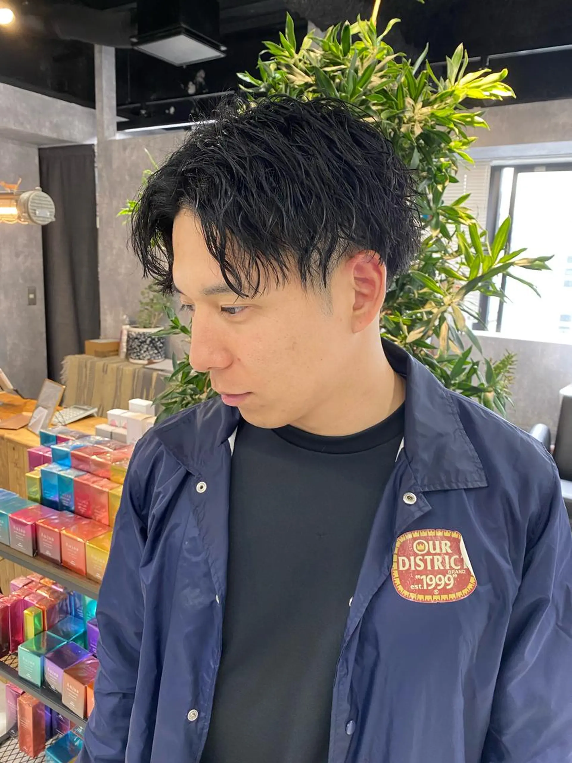 パーマ メンズ メンズバレイヤージュ メンズブリーチ メンズインナーカラー メンズ韓国風 ボブ 【.ico】心斎橋/ ウルフ/飛田ゆうきのヘアスタイル