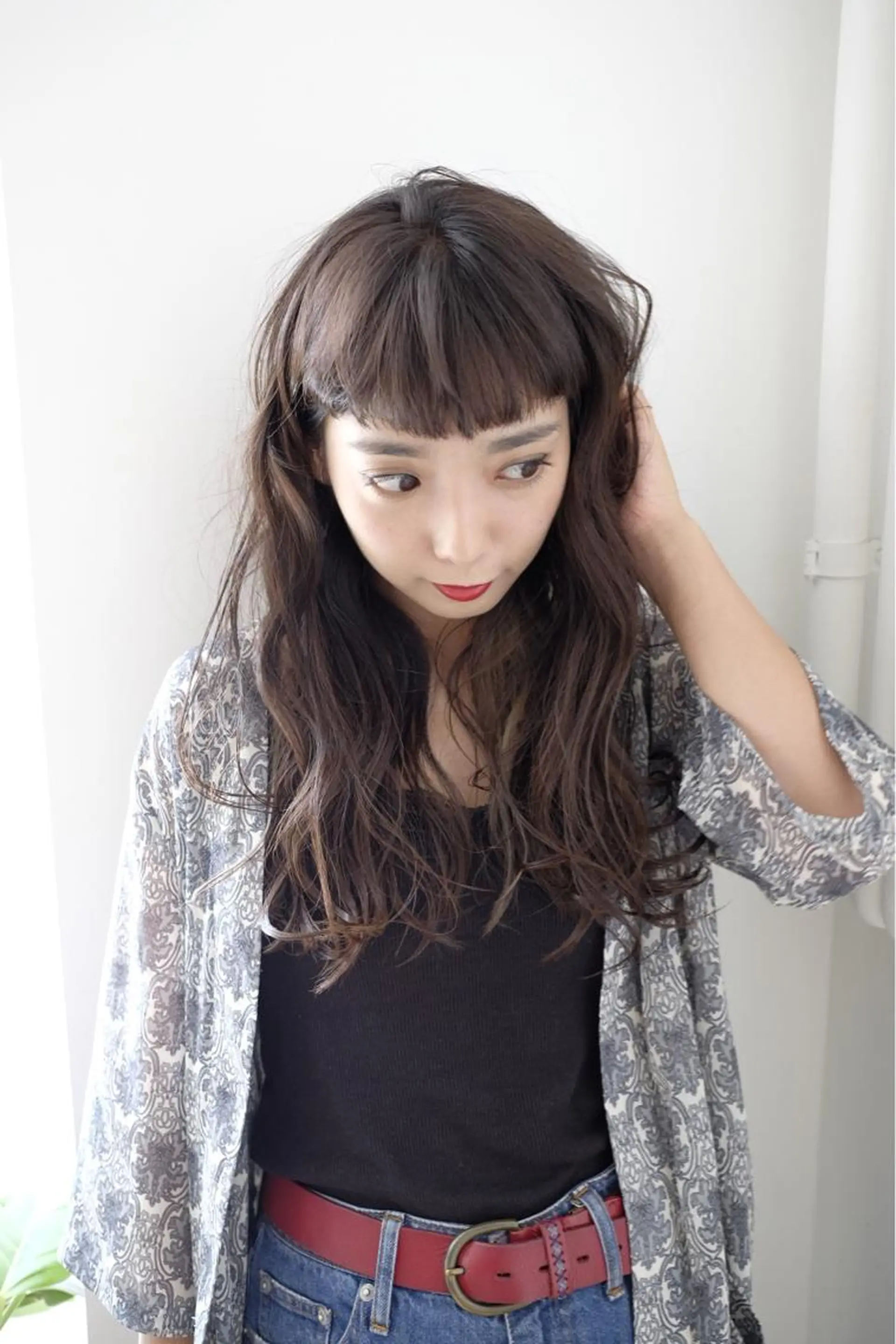 ロング パーマ 佐藤 旭のヘアスタイル