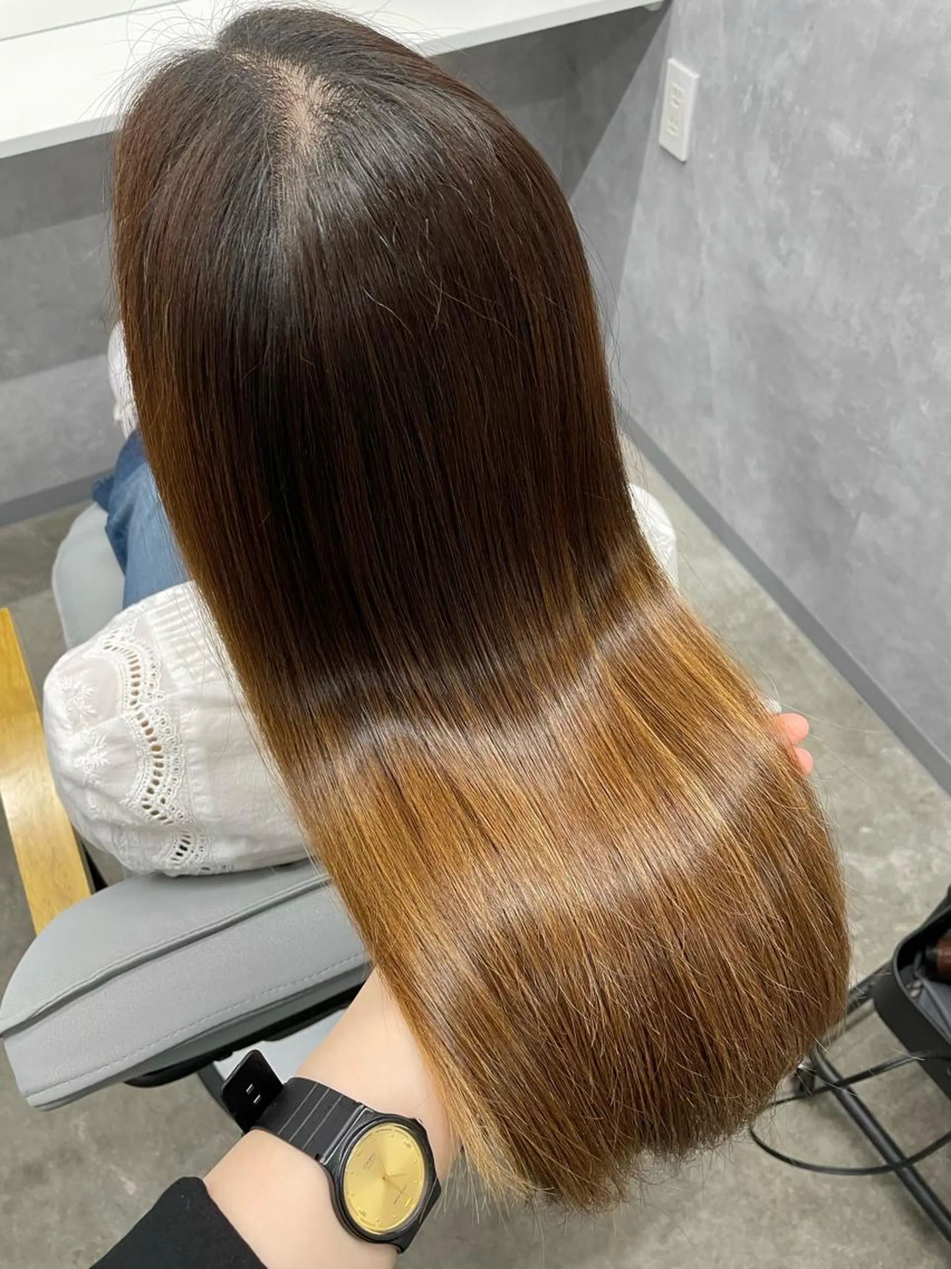 セミロング トリートメント 酸熱トリートメント kyoka / 韓国 レイヤー/髪質改善のヘアスタイル