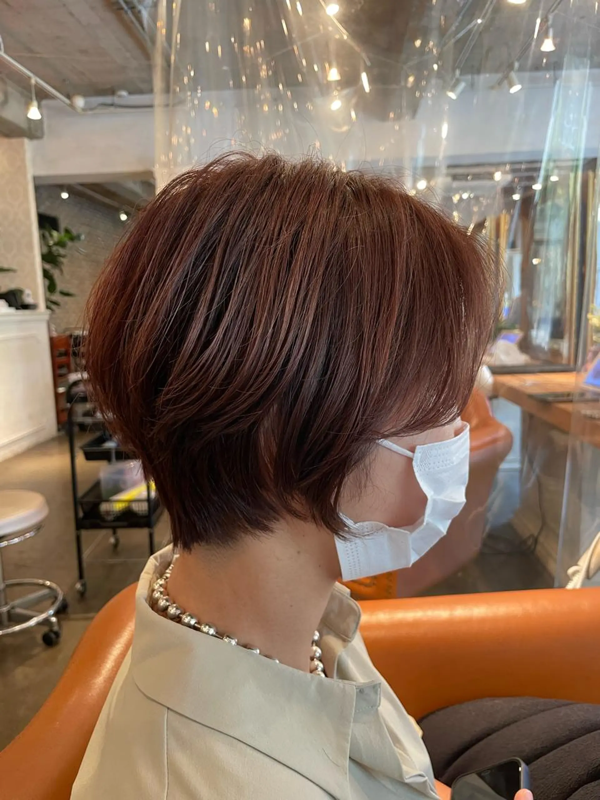 ショート カラー ヘアアレンジ 丸みショート くびれヘア ショートヘア カット ヘアカラー トリートメント ヘッドスパ 韓国風カット/ 髪質改善 黒崎のヘアスタイル