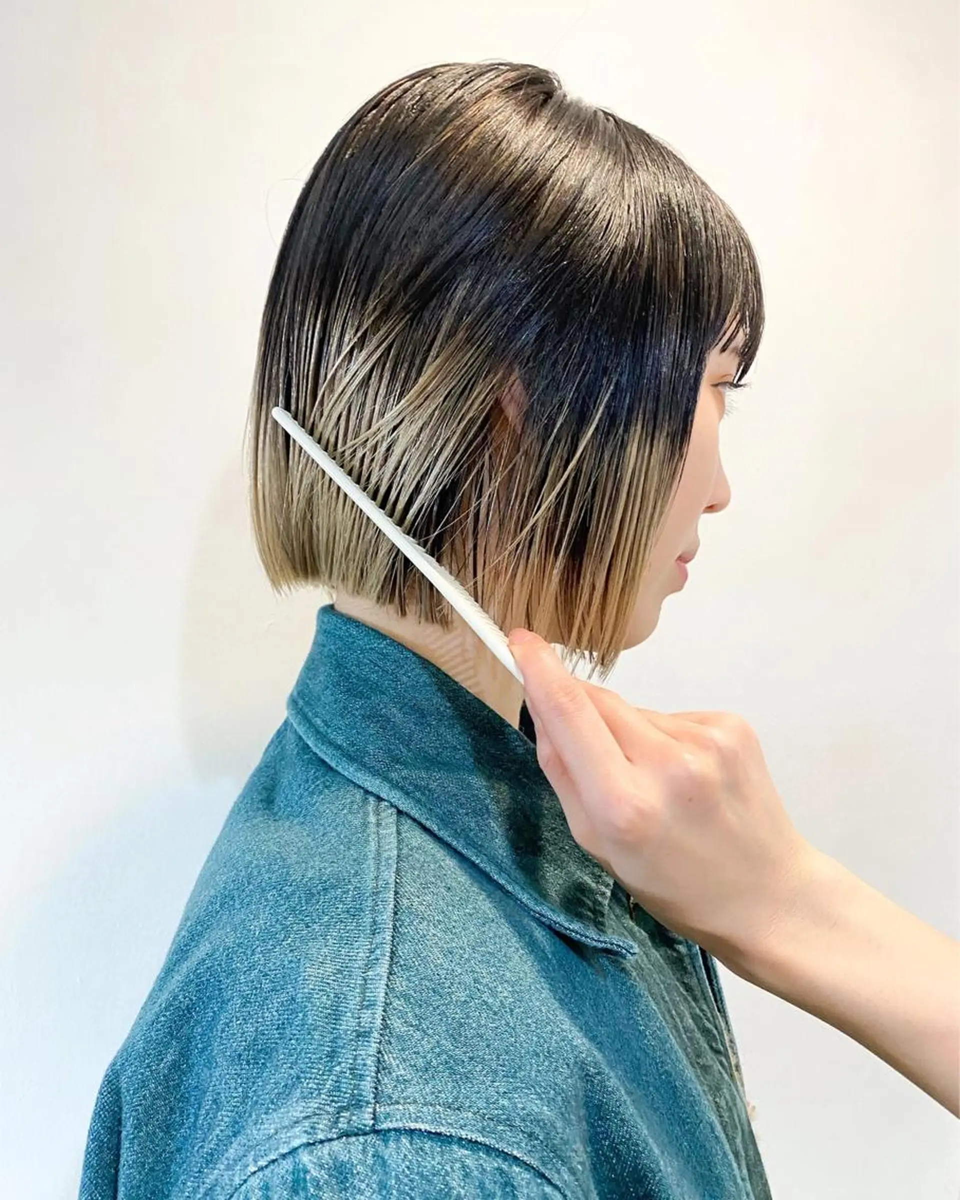 ミディアム カラー パーマ、髪質改善 菊地美月のヘアスタイル