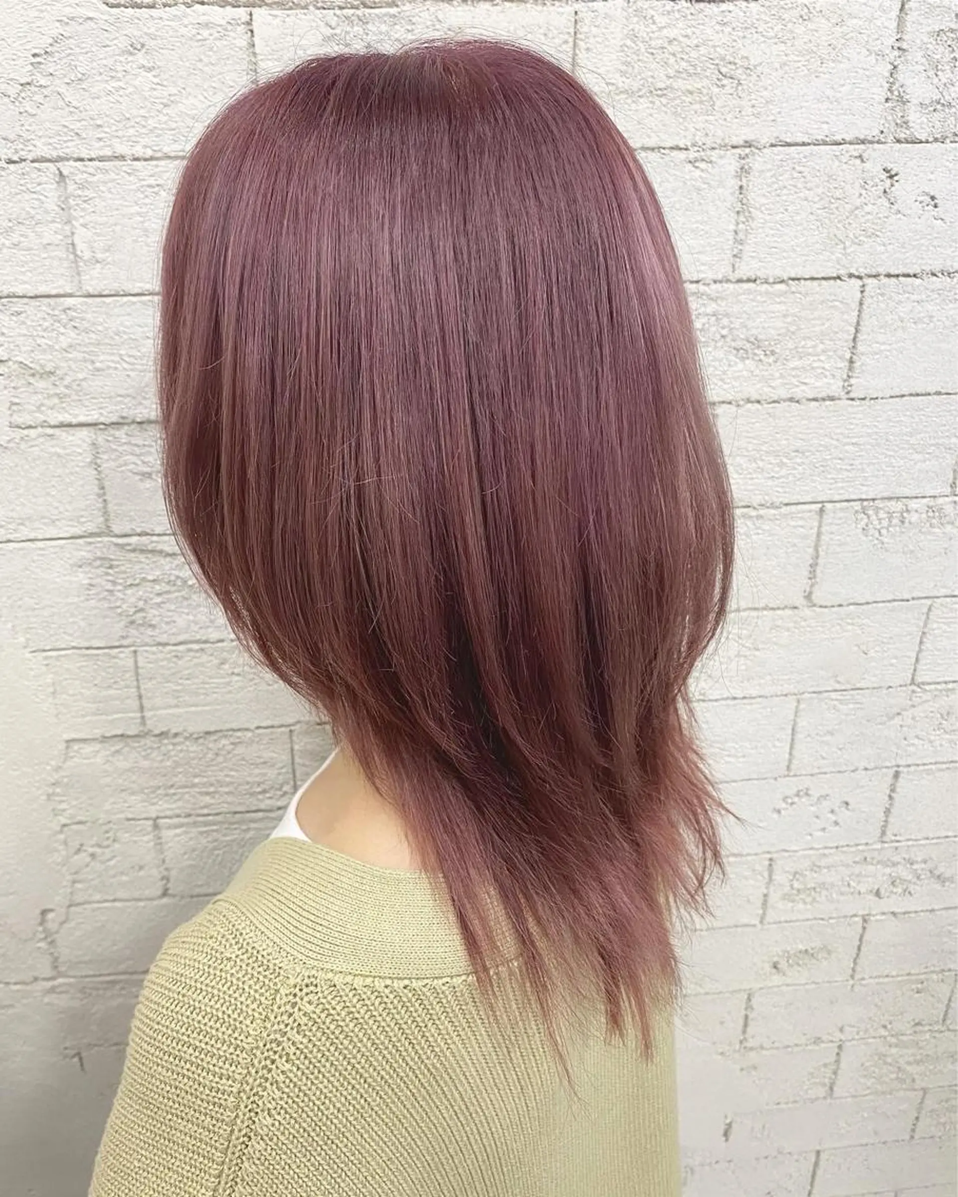 ミディアム カラー ピンクカラー ホワイト系はお任せ /ブリーチ/店長岩崎のヘアスタイル