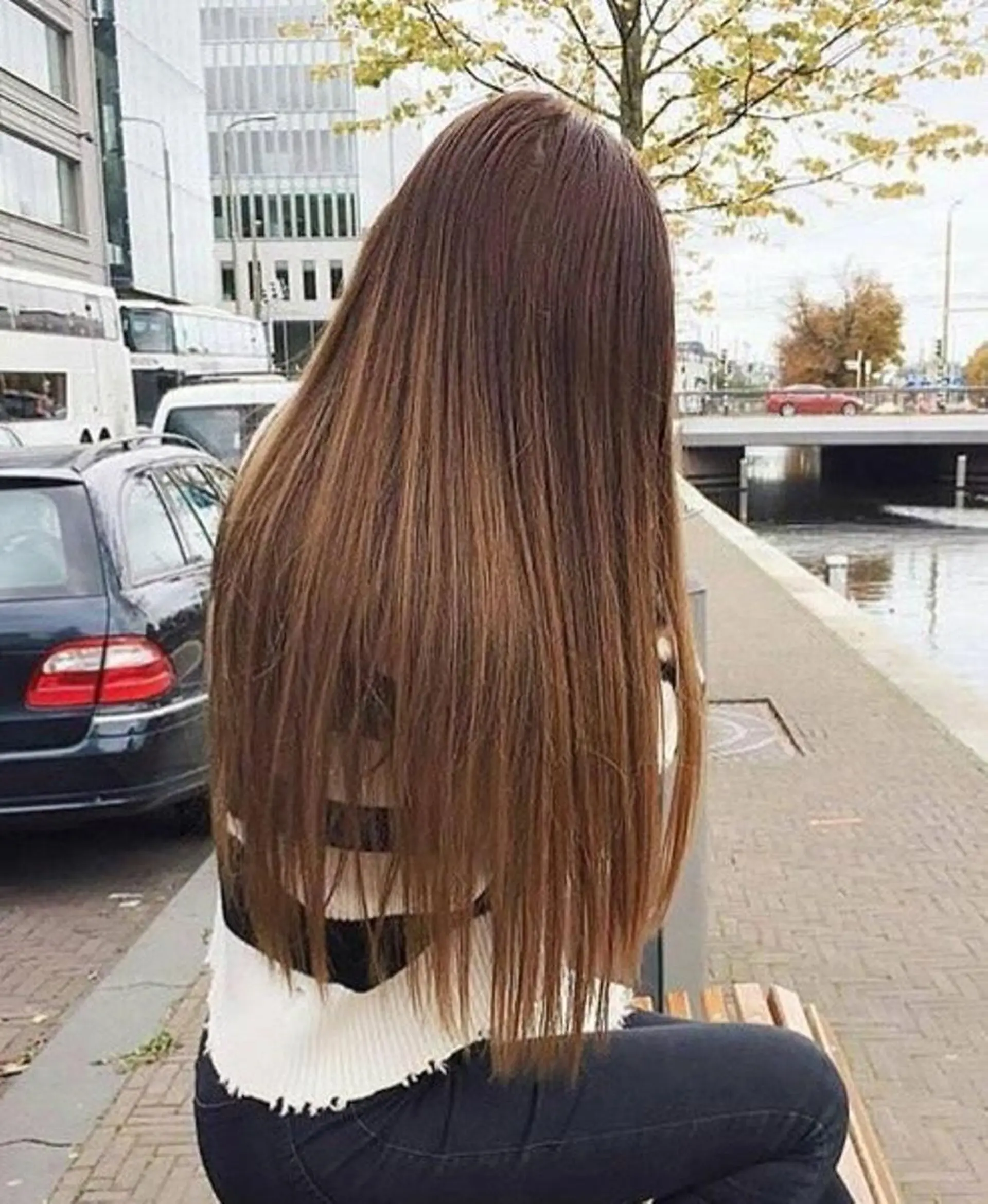 セミロング カラー パーマ ヘアアレンジ チビ編み込みエクステ シールEXどぅ〜すのヘアスタイル