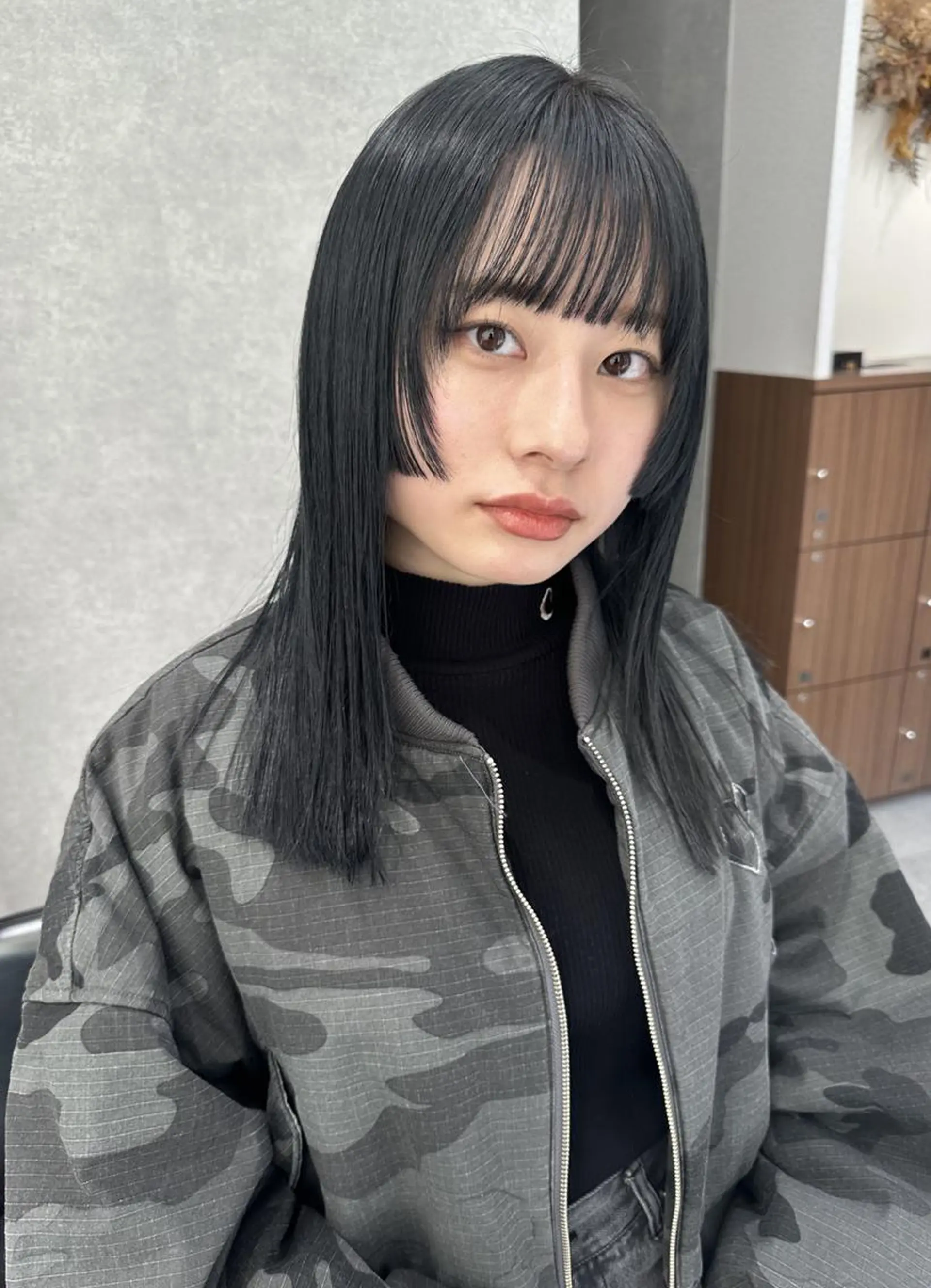 ミディアム 縮毛矯正 福岡美容室Daisy hairのヘアスタイル