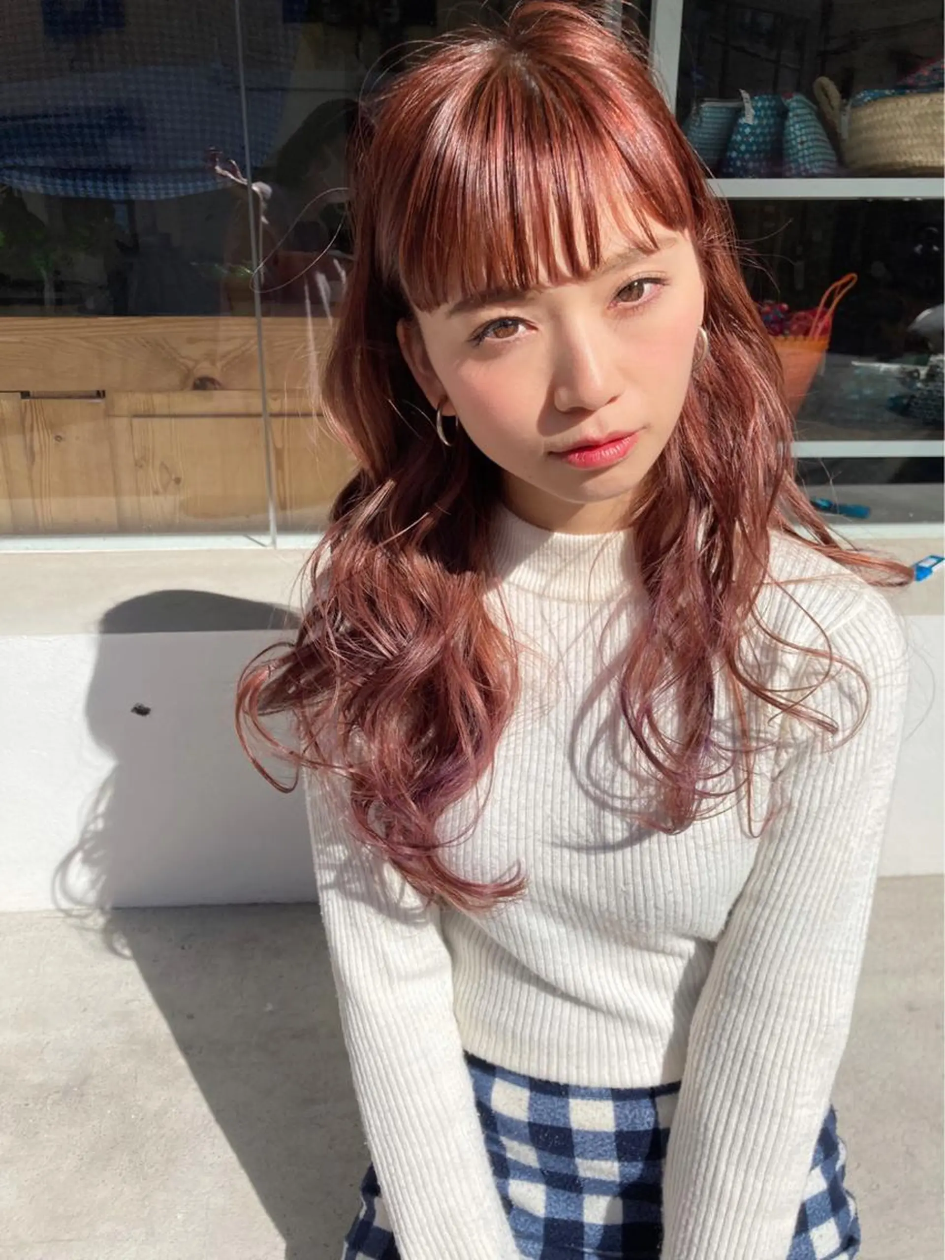 セミロング カラー カット ヘアカラー トリートメント 畑中康志 美髪矯正/ハイトーンのヘアスタイル