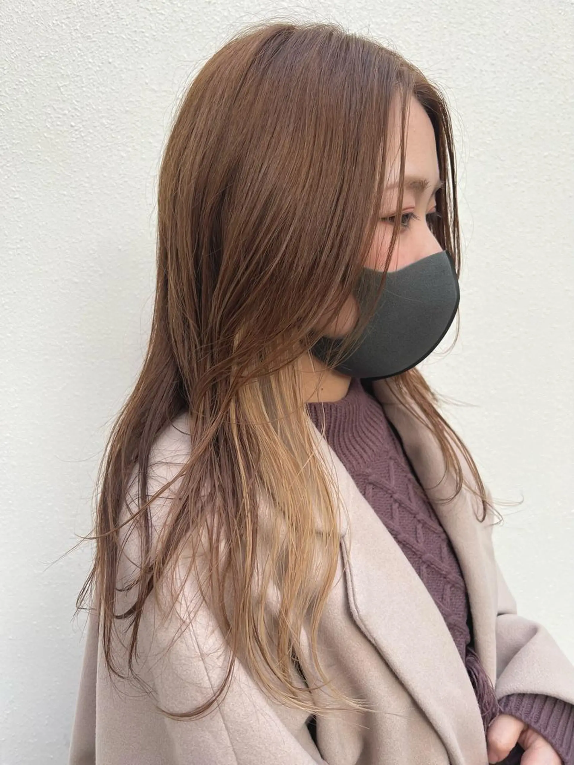 セミロング カラー ベージュカラー インナーカラー 「sumi」 AMIのヘアスタイル