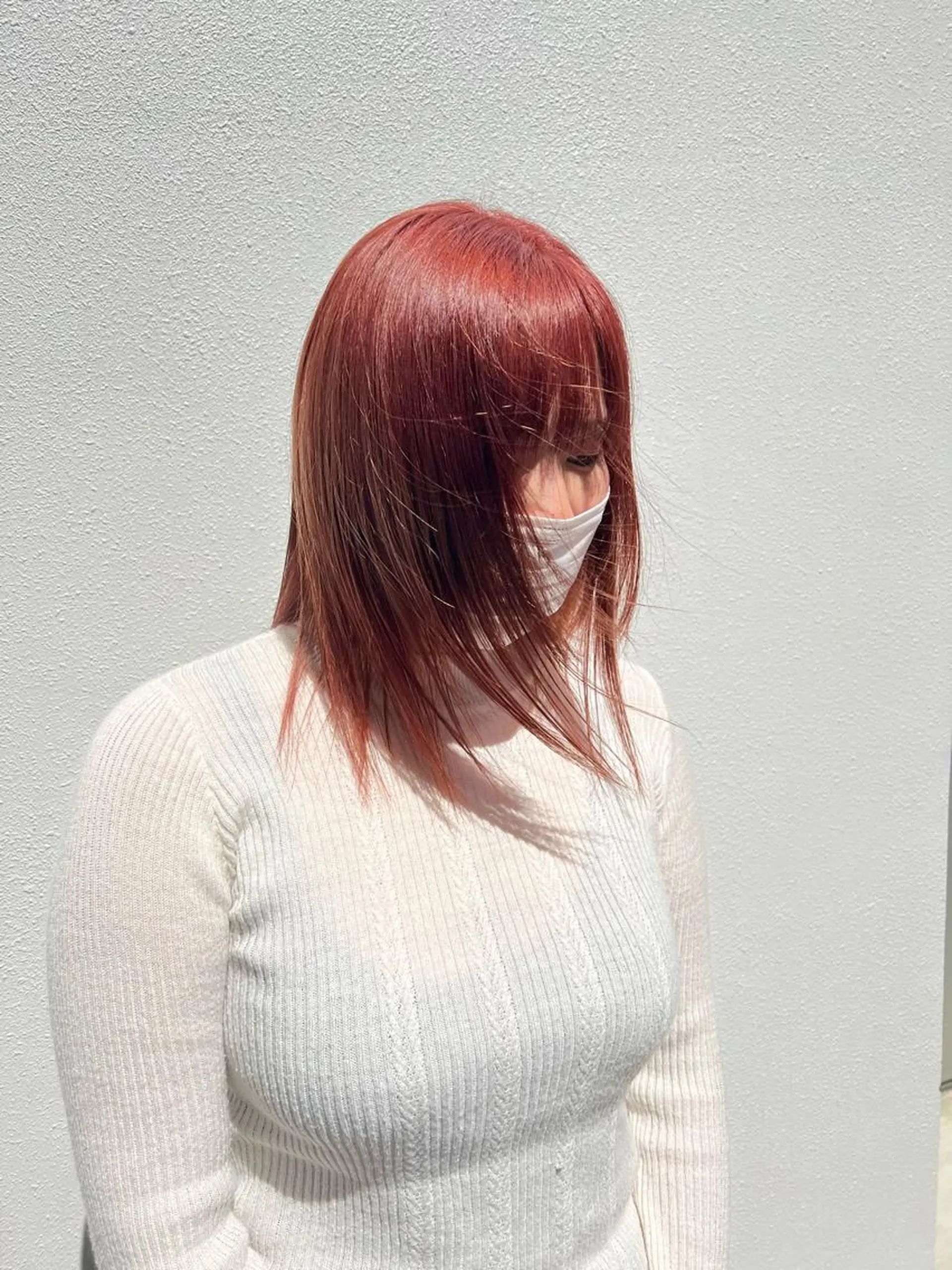 セミロング カラー ヘアアレンジ レッドカラー 「sumi」 AMIのヘアスタイル