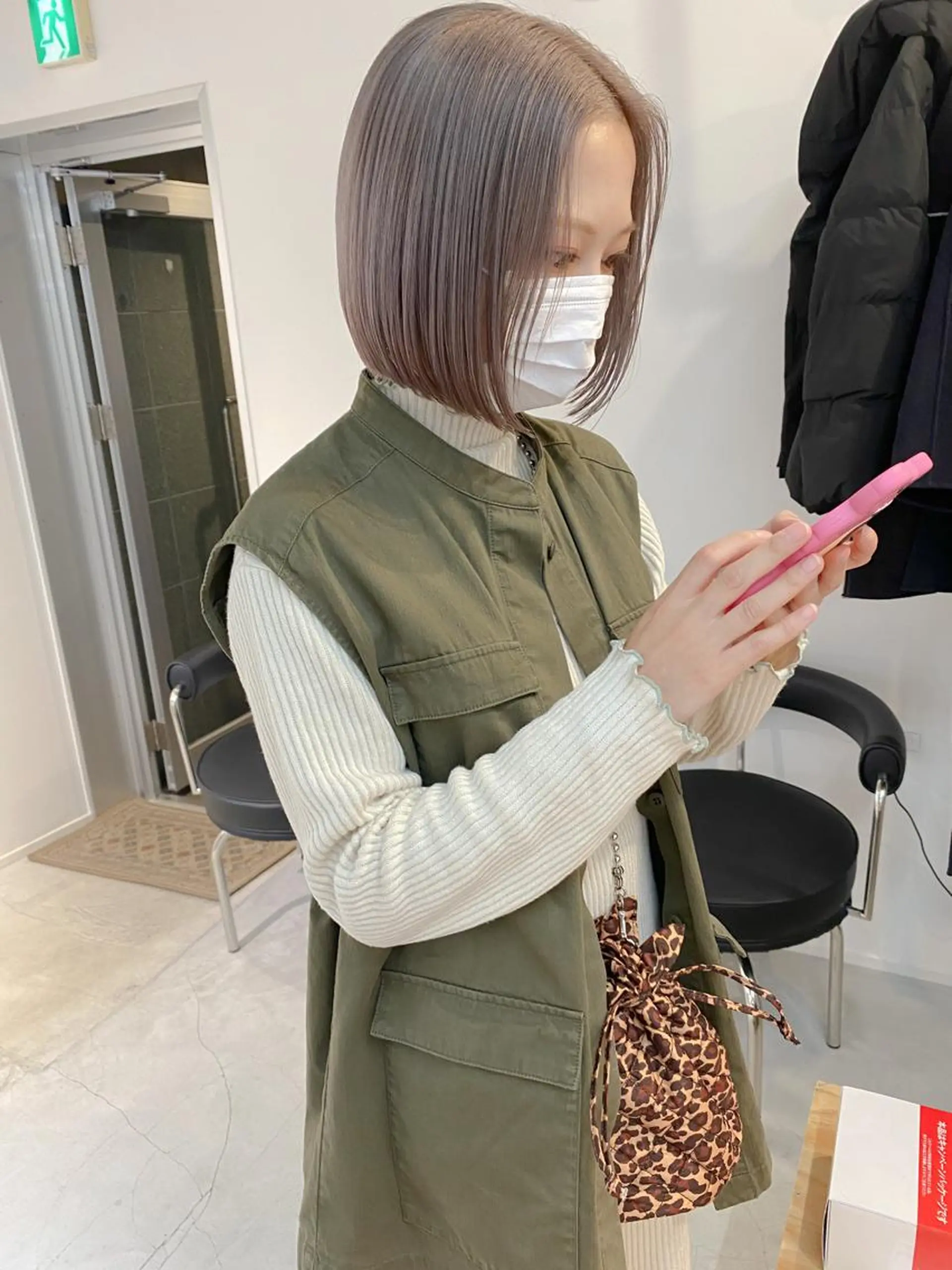 ショート カラー ブリーチ グレージュ fit stand /HIIRAGIのヘアスタイル