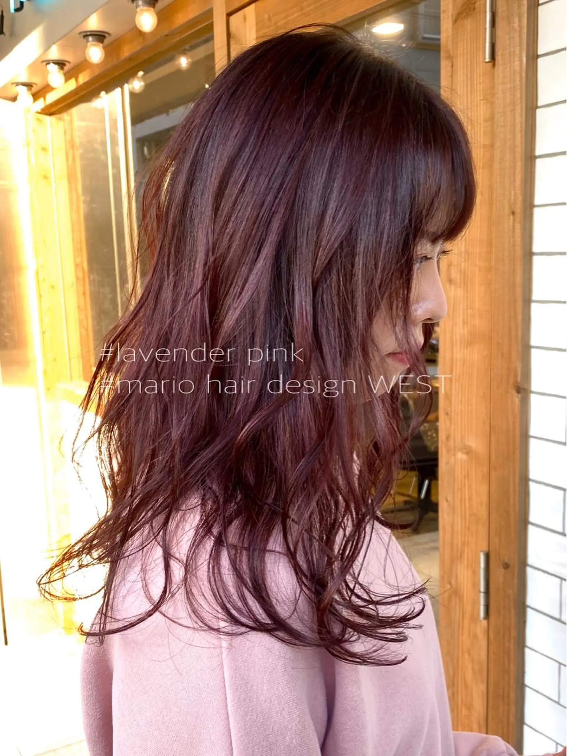 ロング カラー ブリーチ ブリーチなしカラー ピンクカラー 竹嶌 健吾のヘアスタイル