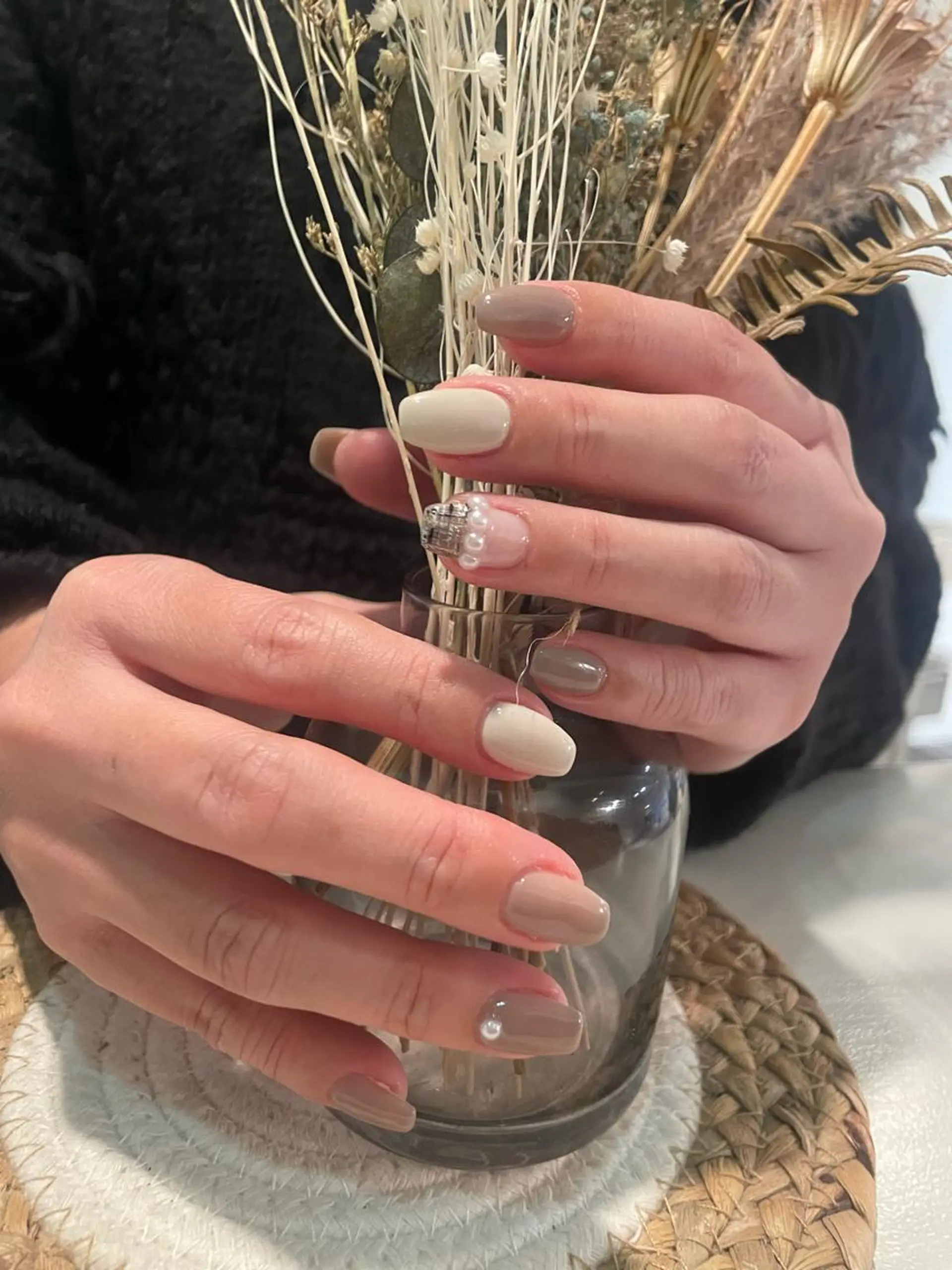ネイル シンプルネイル ツイードネイル ハンドネイル D.d Nail Moeのネイルデザイン