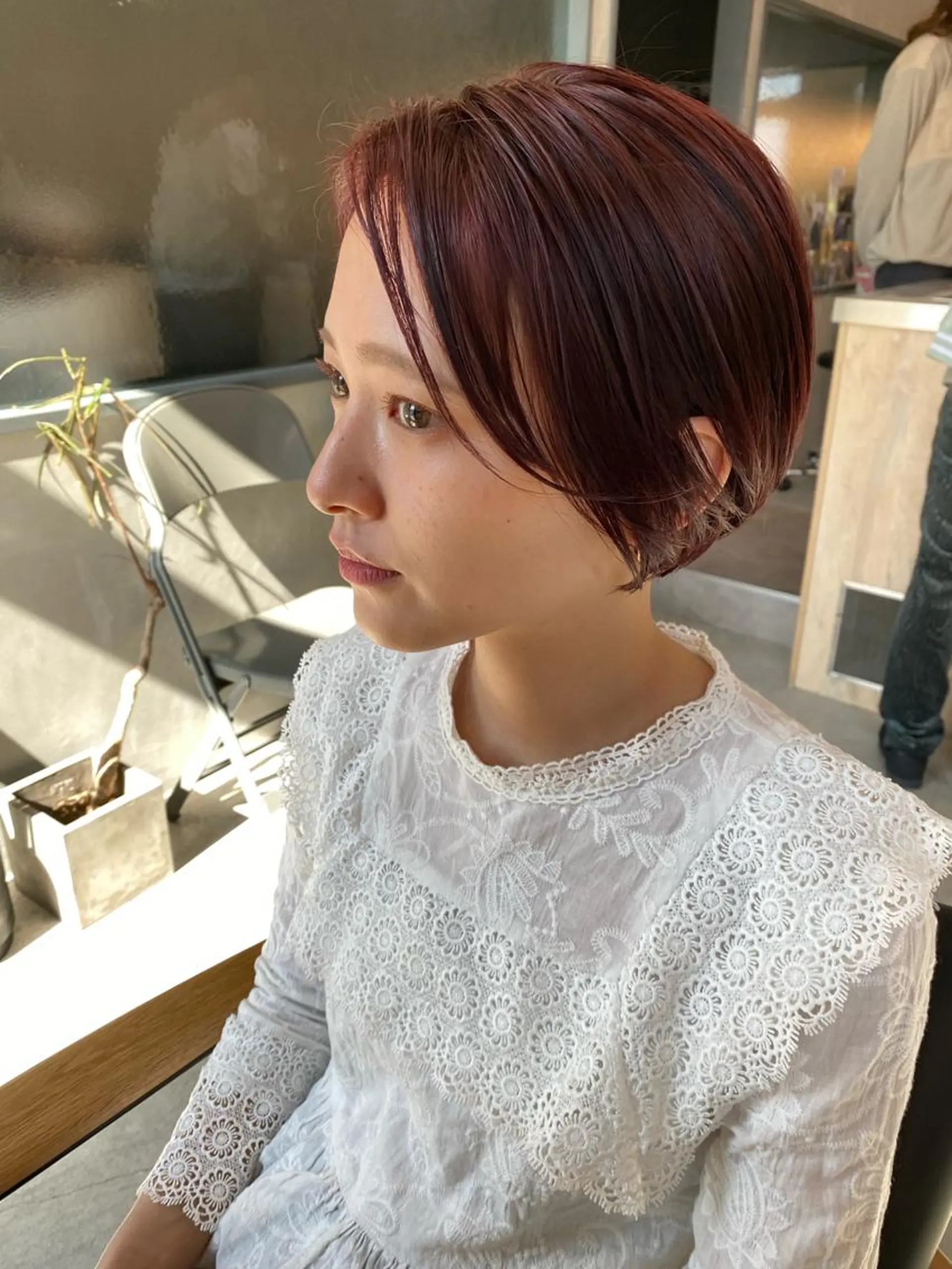 ショート カラー 似合わせカット レイヤー/ボブのヘアスタイル