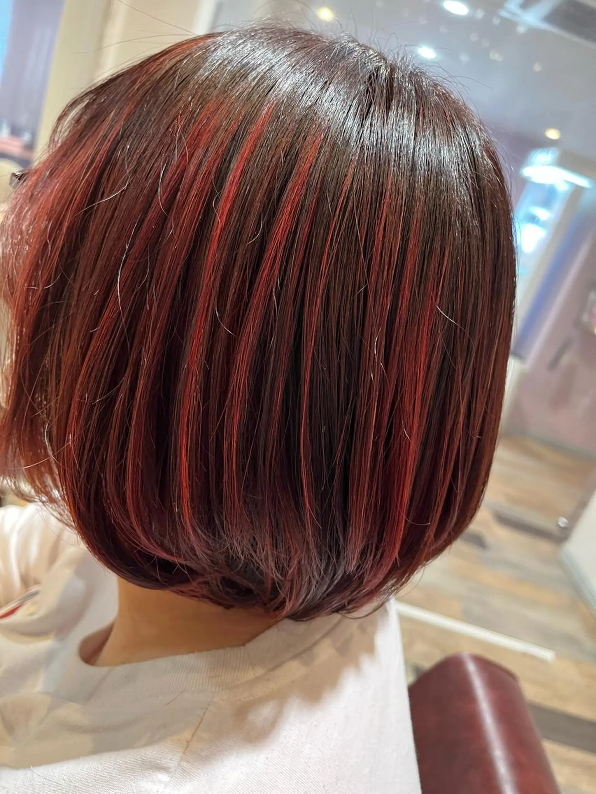 カラー ハイライトカラー レッドカラー 個性派/ハイトーン ✨✨　稲吉菜々美のヘアスタイル