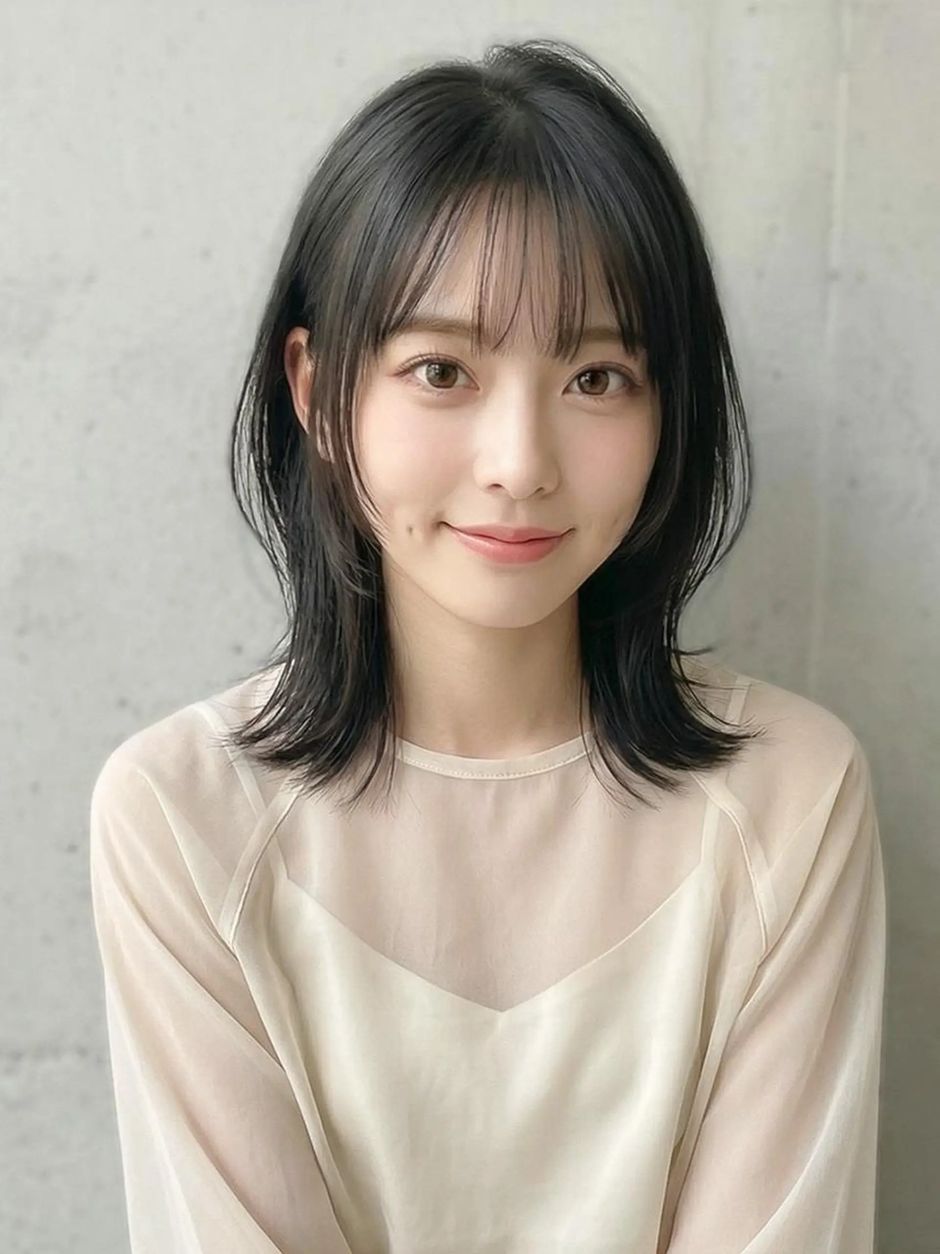 ミディアム ハギノマ オトハのヘアスタイル