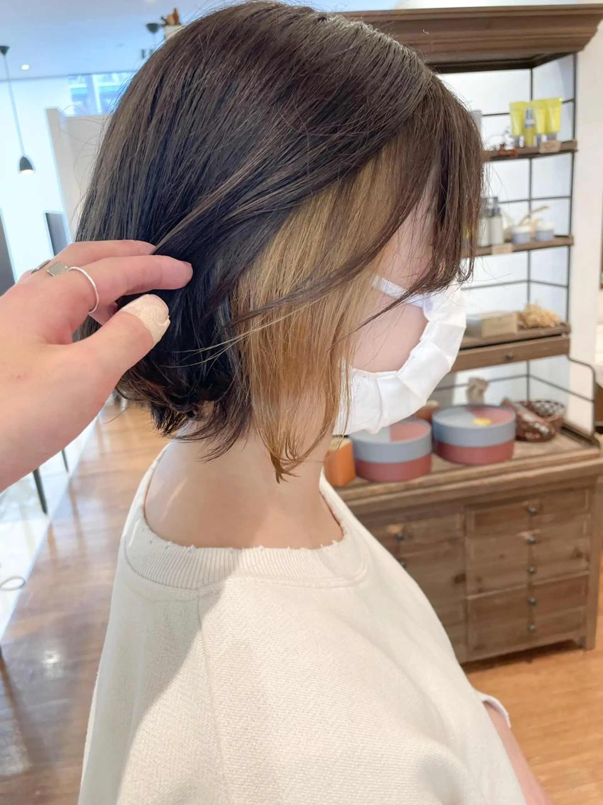 ショート カラー イヤリングカラー ヘアカラー 髪質改善/ブリーチ 田代 龍我のヘアスタイル