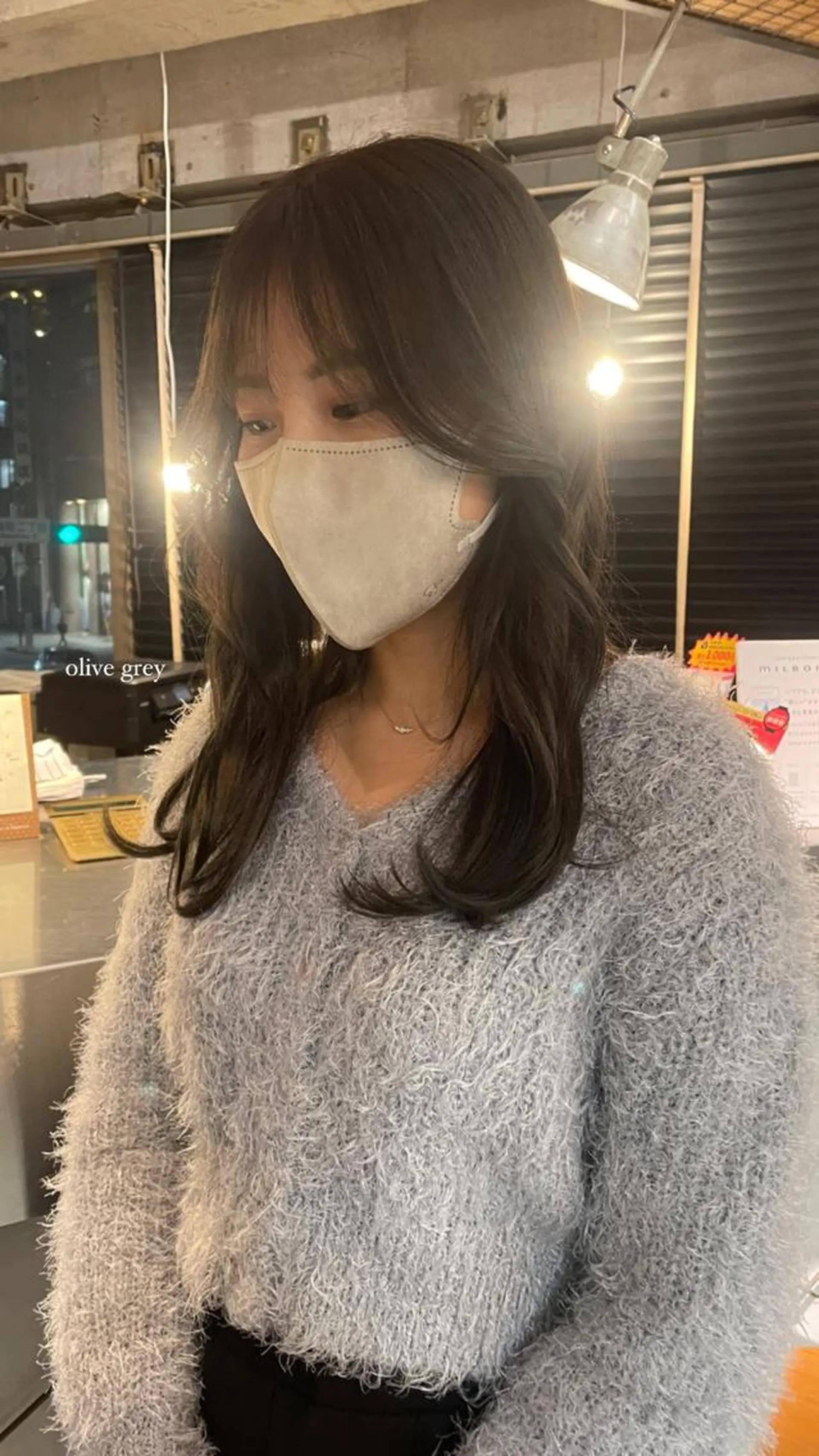 セミロング カラー オリーブグレー トリートメント ヘッドスパ 海外レイヤー /NAGISAのヘアスタイル