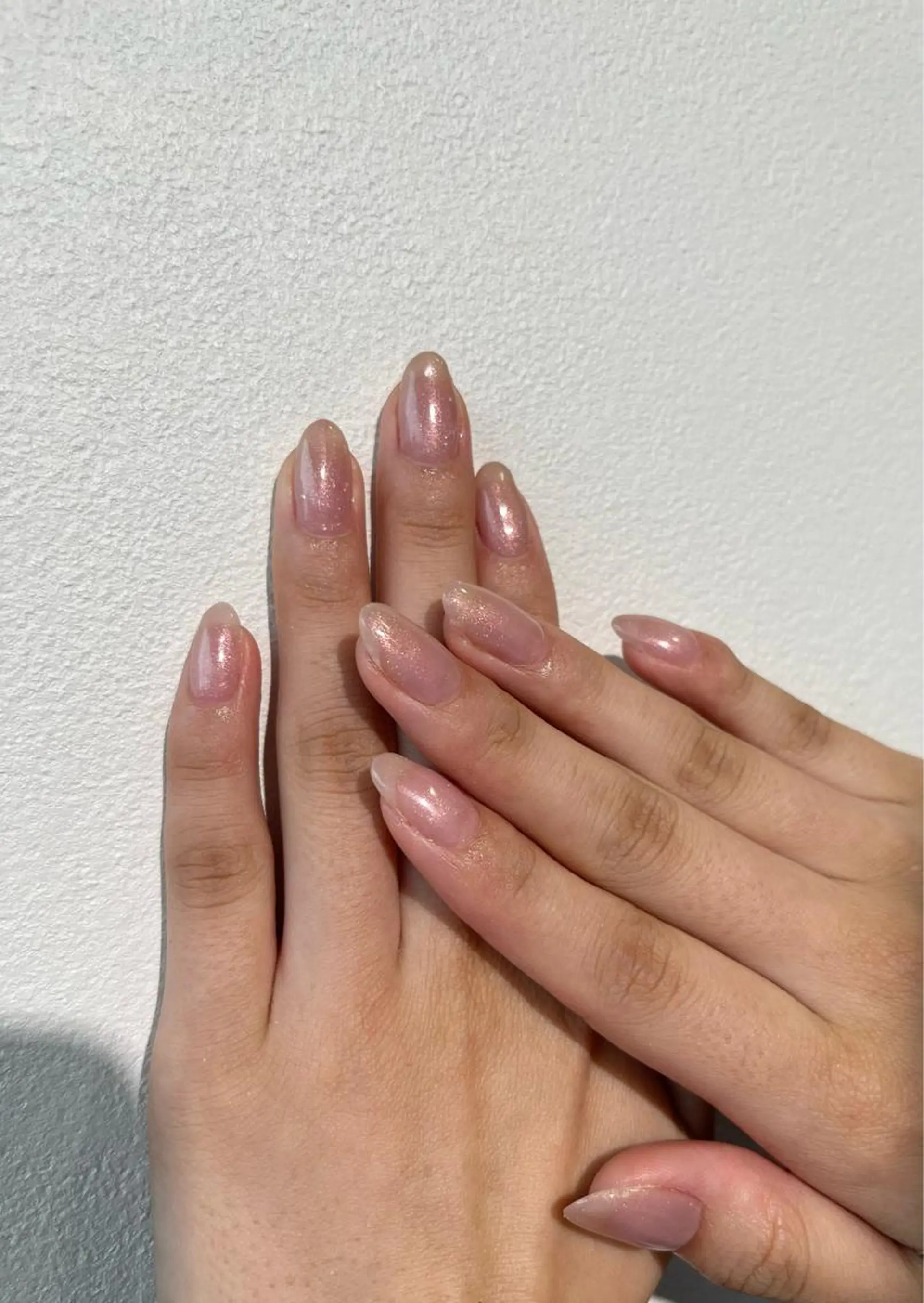 ネイル クリアネイル ラメ(グリッター) ピンク 小川 奈々花のネイルデザイン