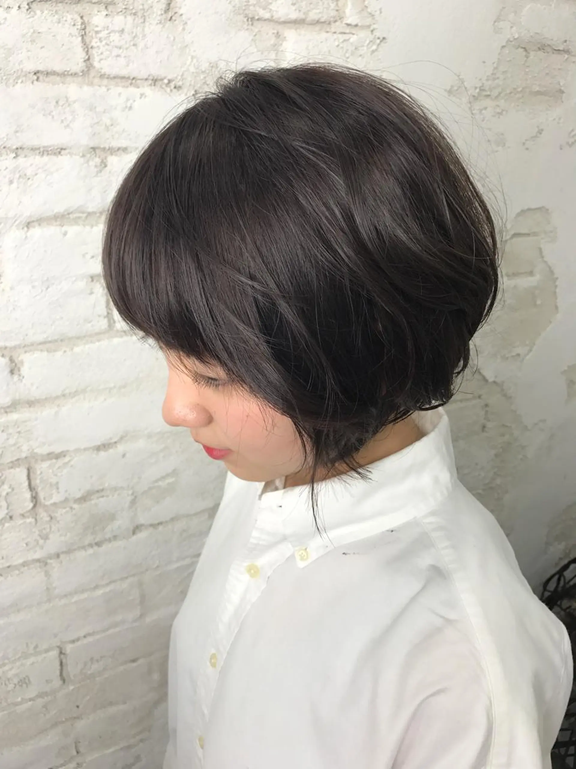 ショート カラー パーマ ヘアアレンジ ブリーチ グレージュ 韓国ヘア✨グレージュ カラーasamiのヘアスタイル