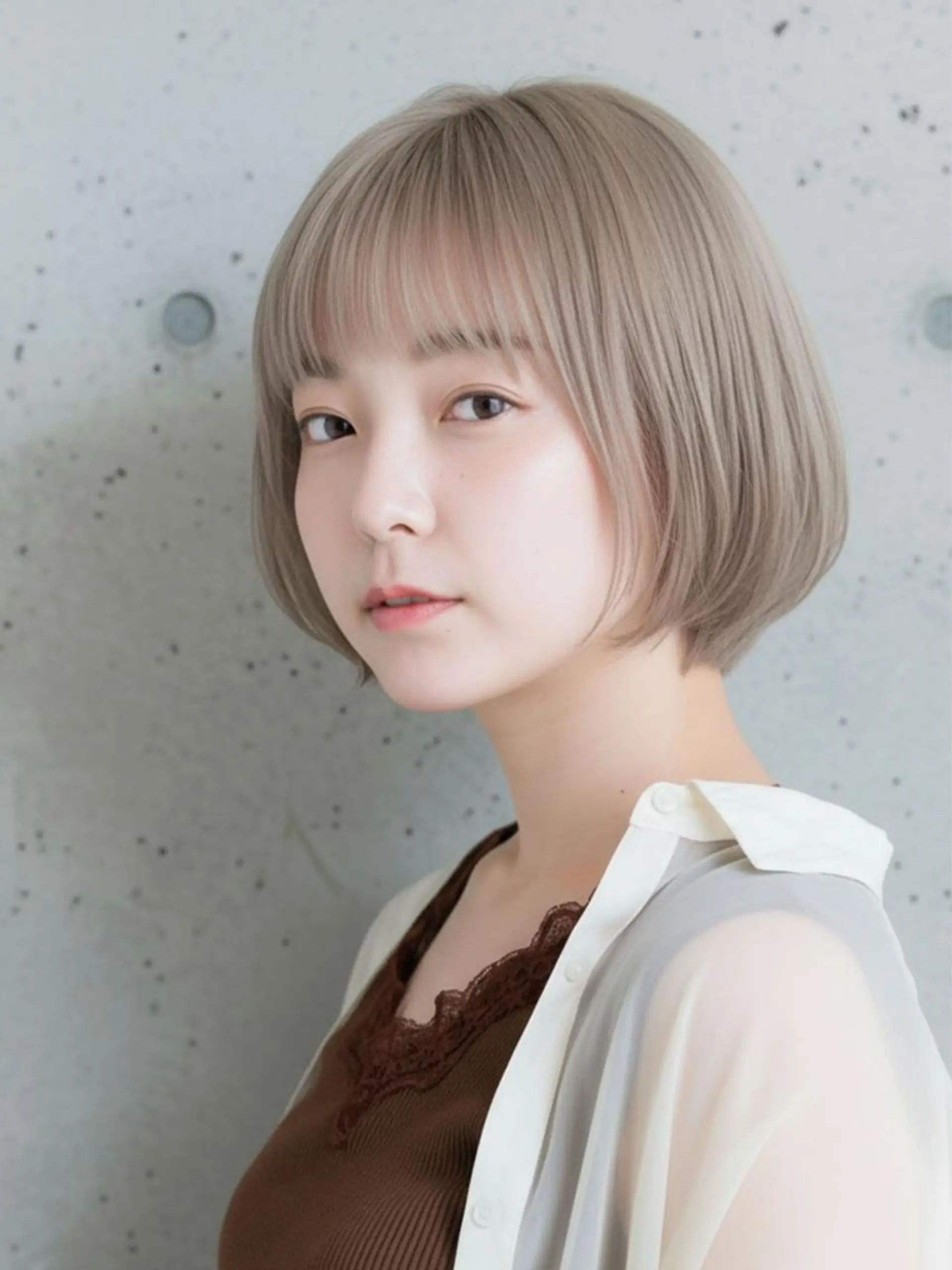 ショート カラー ブリーチ 透明感カラー グレージュ ハイトーンカラー カット ヘアカラー トップスタイリスト 桂　嵩太のヘアスタイル