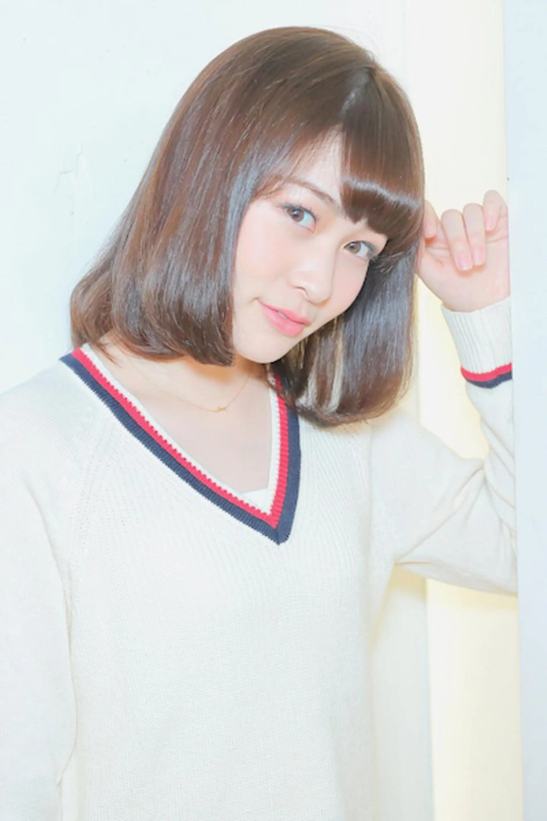 ミディアム カラー ワンレンボブ ボブ アルファ シェリのヘアスタイル