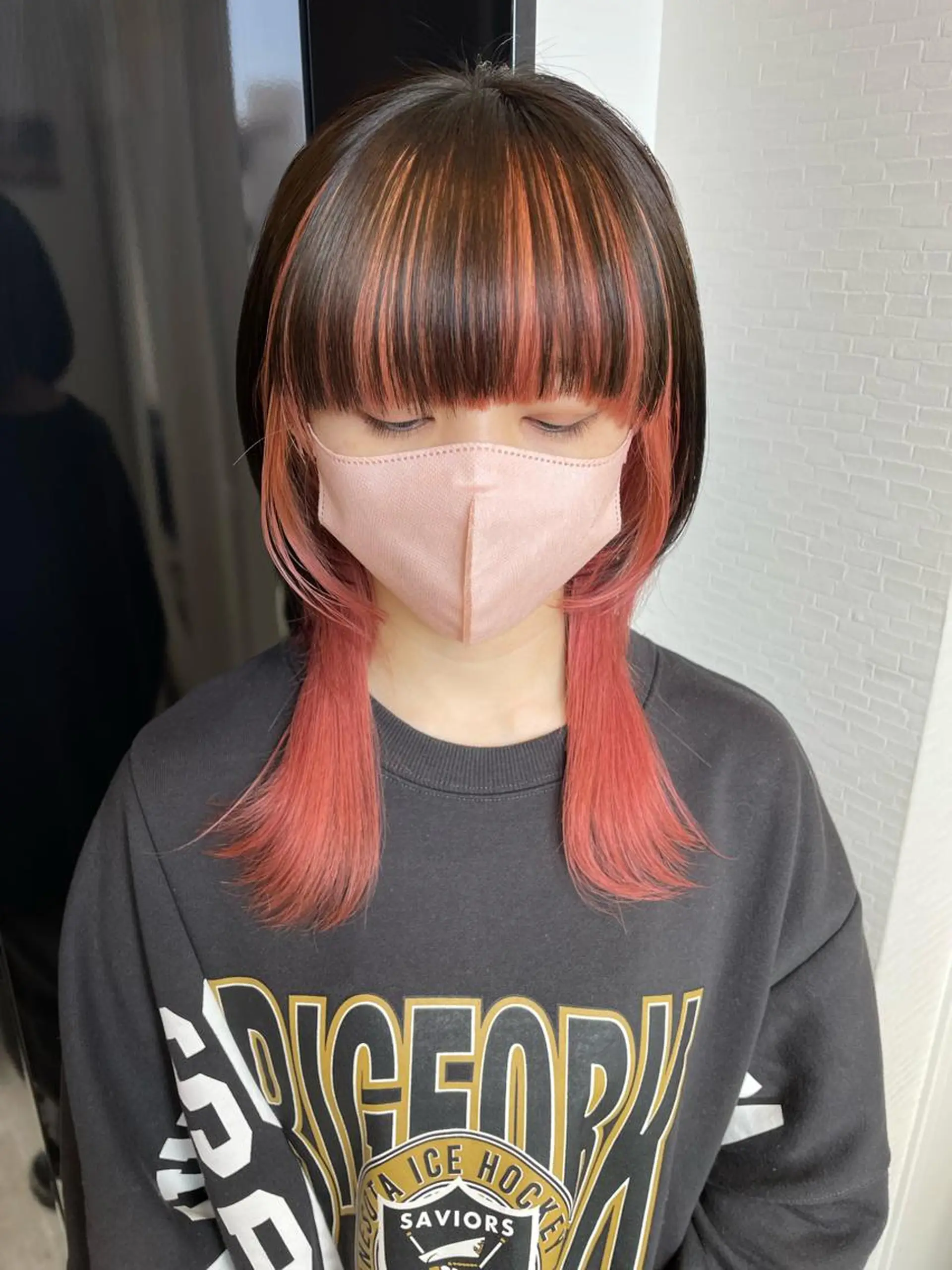 ロング カラー ピンクカラー カット ヘアカラー トリートメント YUI/ ブリーチカラー🌷のヘアスタイル