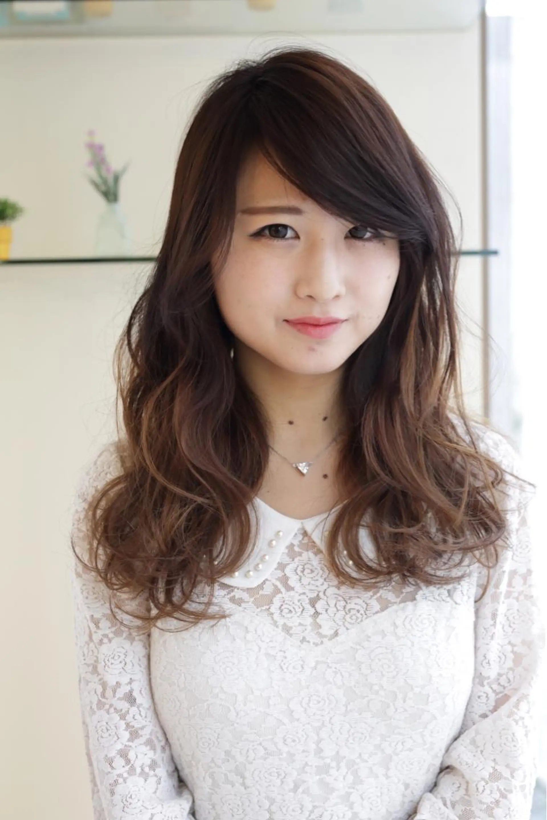 ミディアム セミロング ロング カラー タジマ ヤスヒサのヘアスタイル