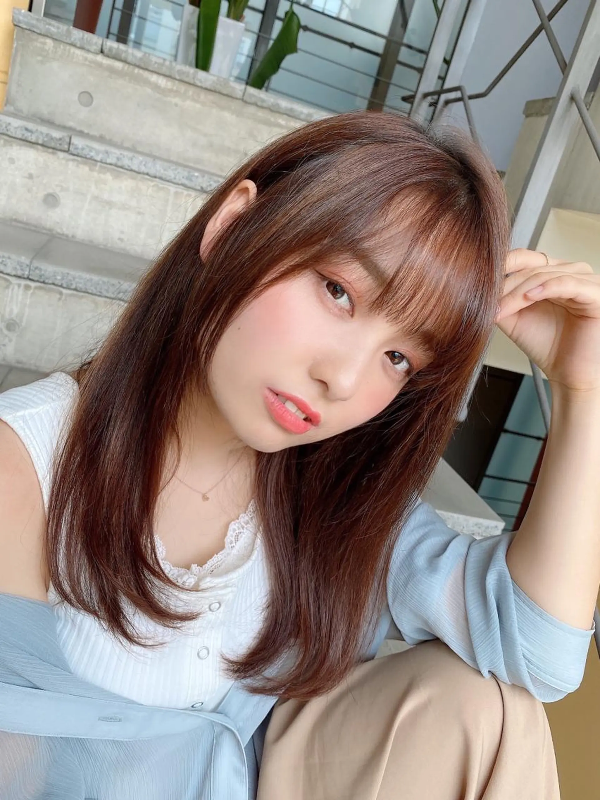 セミロング カット ヘアカラー トリートメント 🌟モテ髪ショート 🌟店長　津賀涼のヘアスタイル