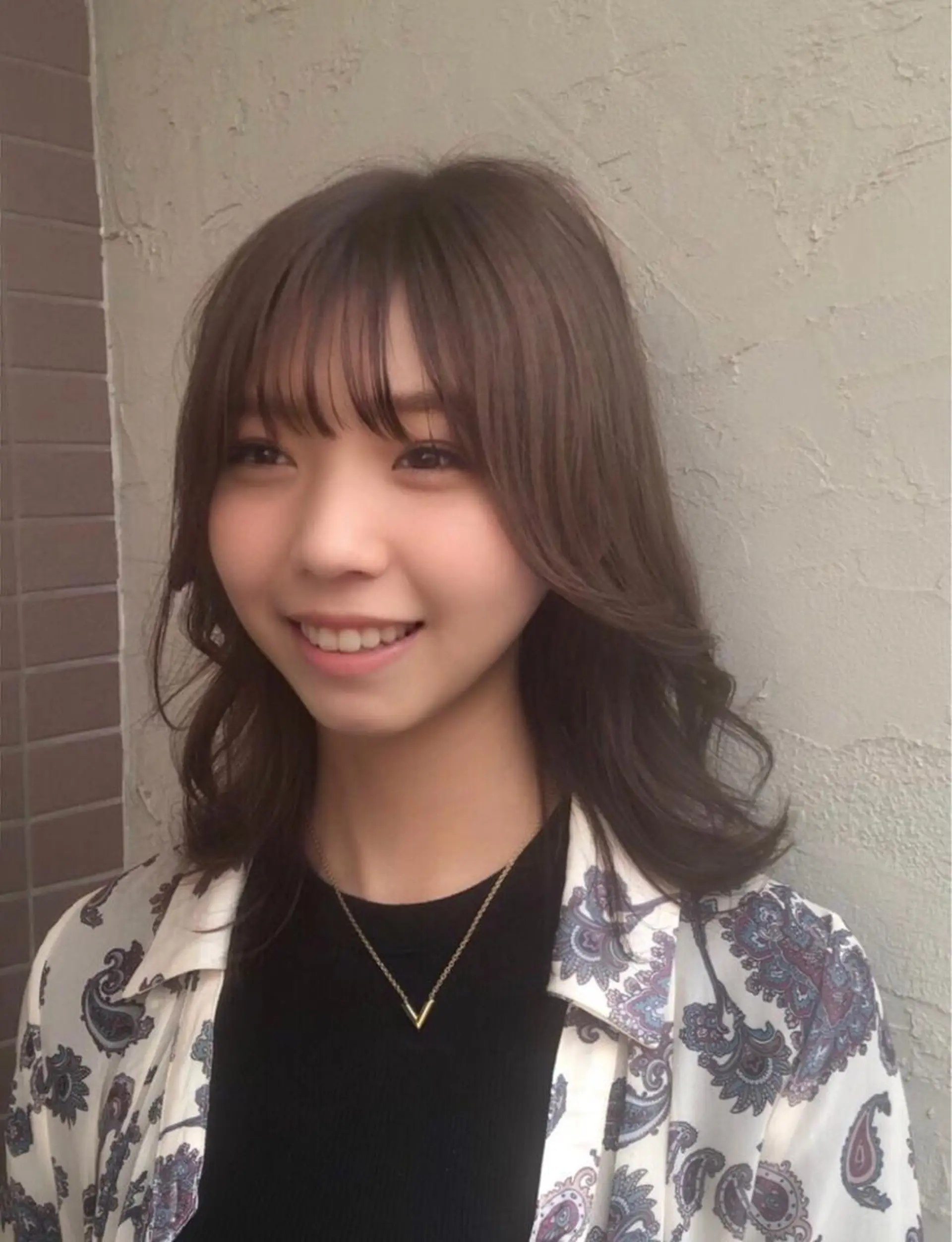 ミディアム カット ヘアカラー トリートメント 菊池 幹のヘアスタイル