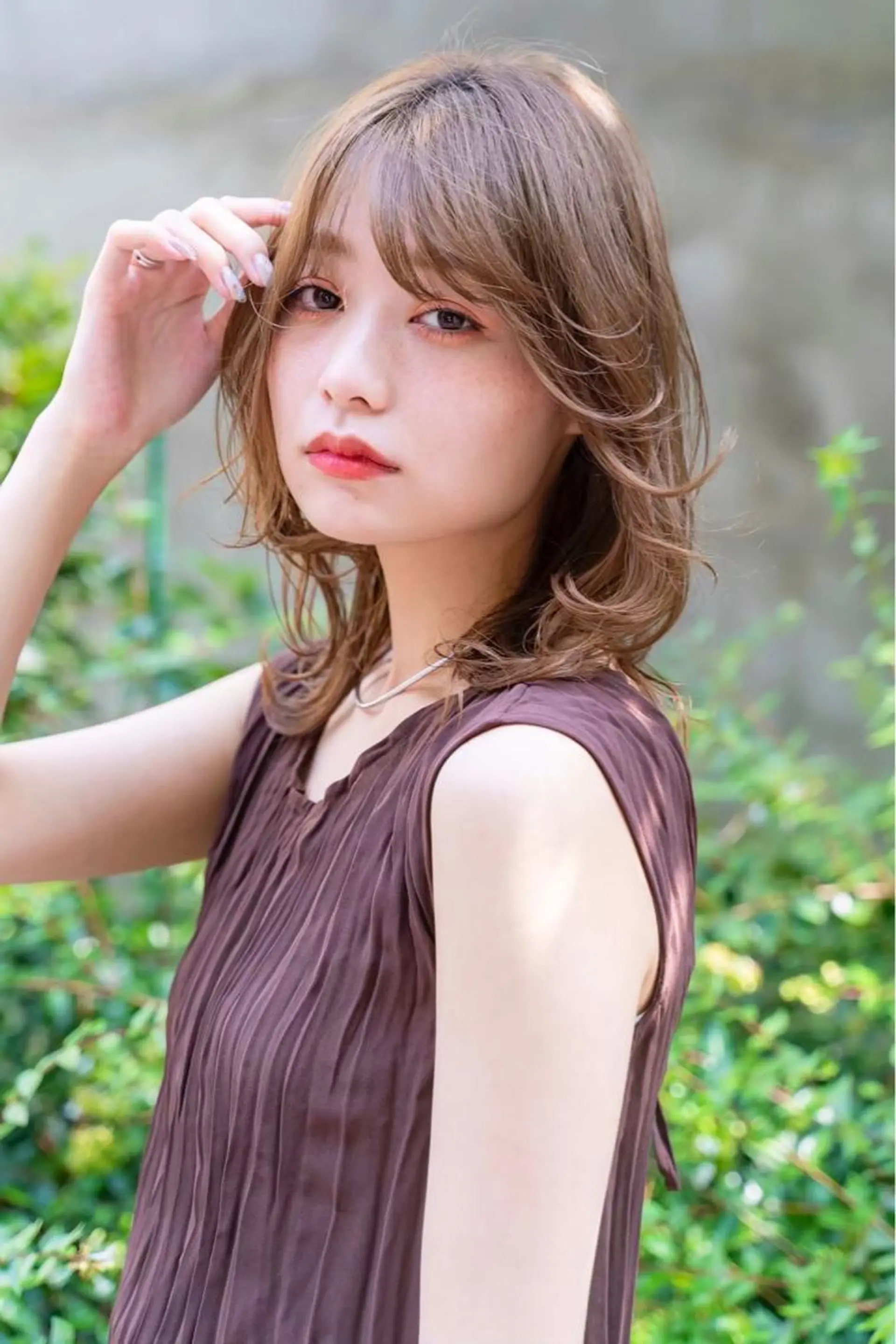 ミディアム カラー パーマ パーマ トリートメント ヘアセット 新宿/韓国ヘア/ 髪質改善ストレートのヘアスタイル