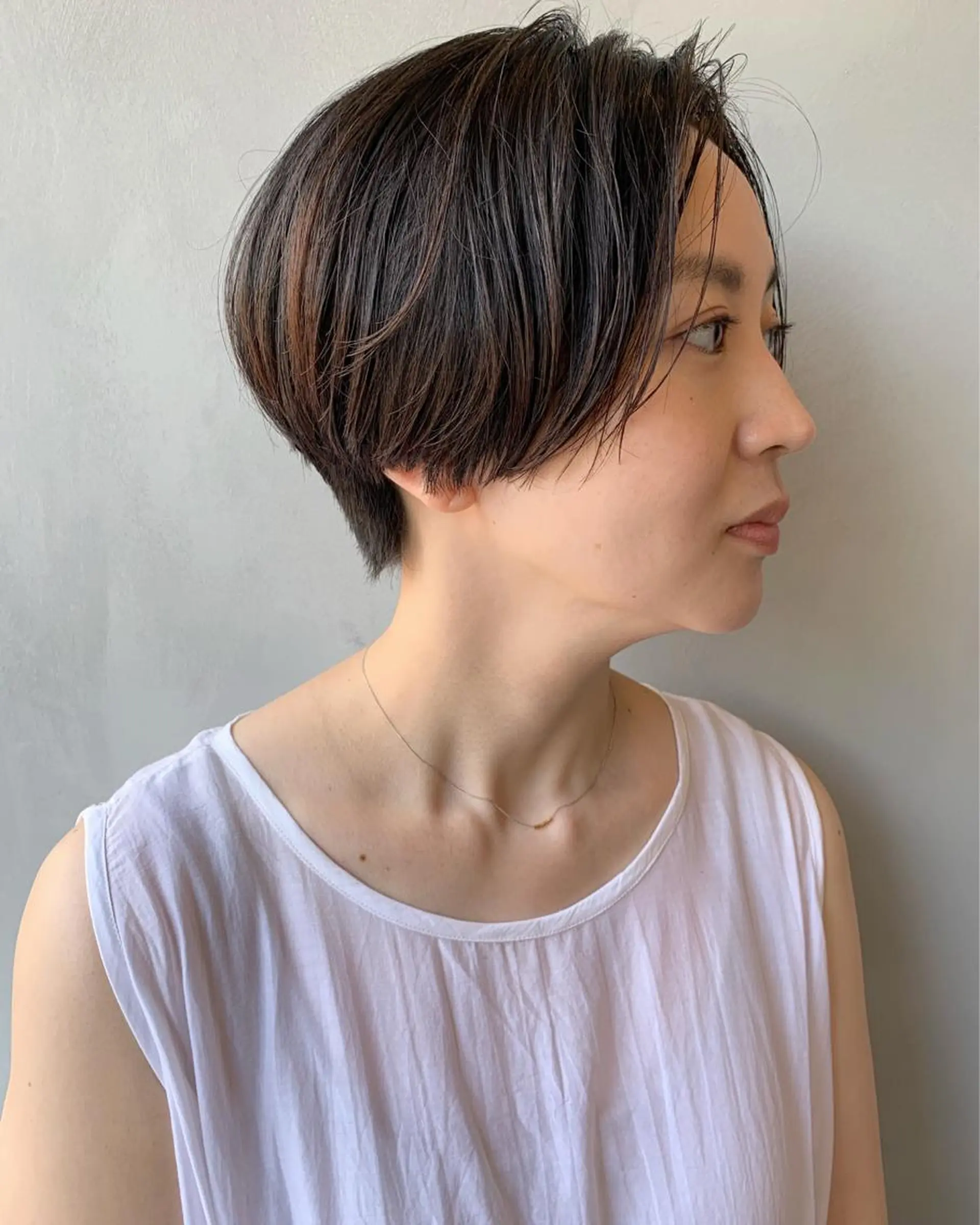 ショート 切りっぱなしボブ ショートボブ ハンサムショート ベリーショート ボブ Spiel KOMOのヘアスタイル