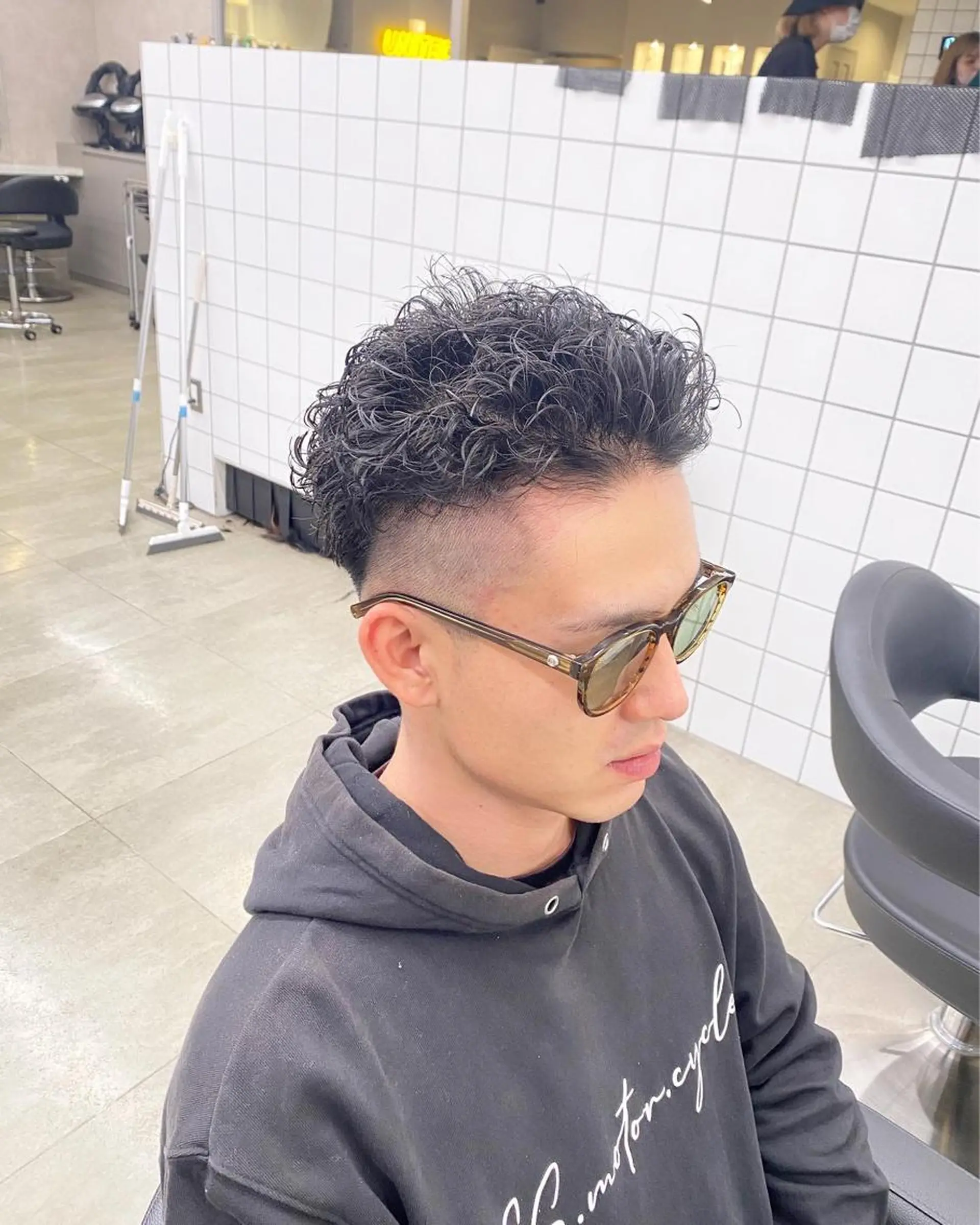 ミディアム パーマ ヘアアレンジ メンズ メンズ特化 水口湧太のヘアスタイル