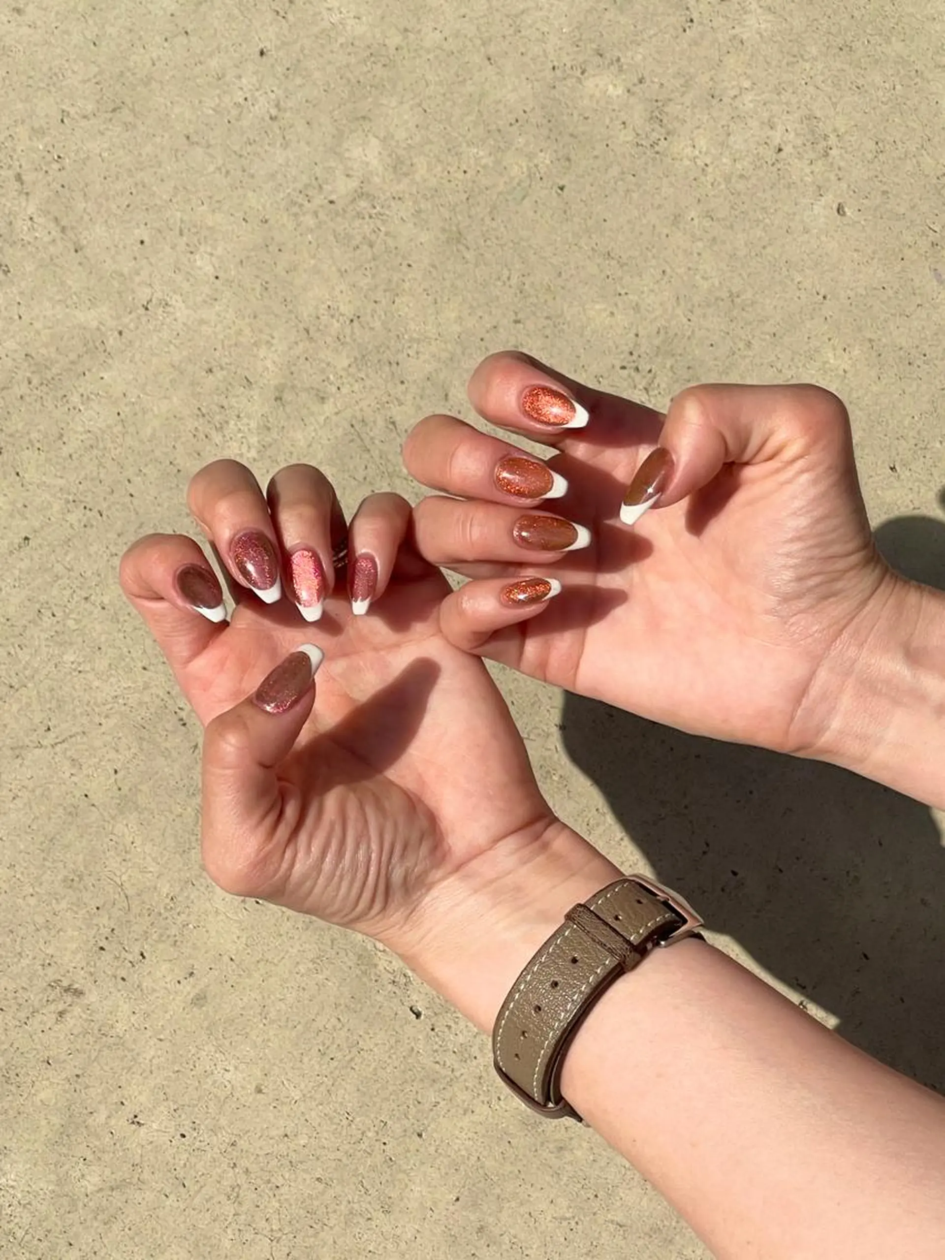 ネイル フレンチネイル ミラーネイル ハンドネイル my.S nailsalonのネイルデザイン