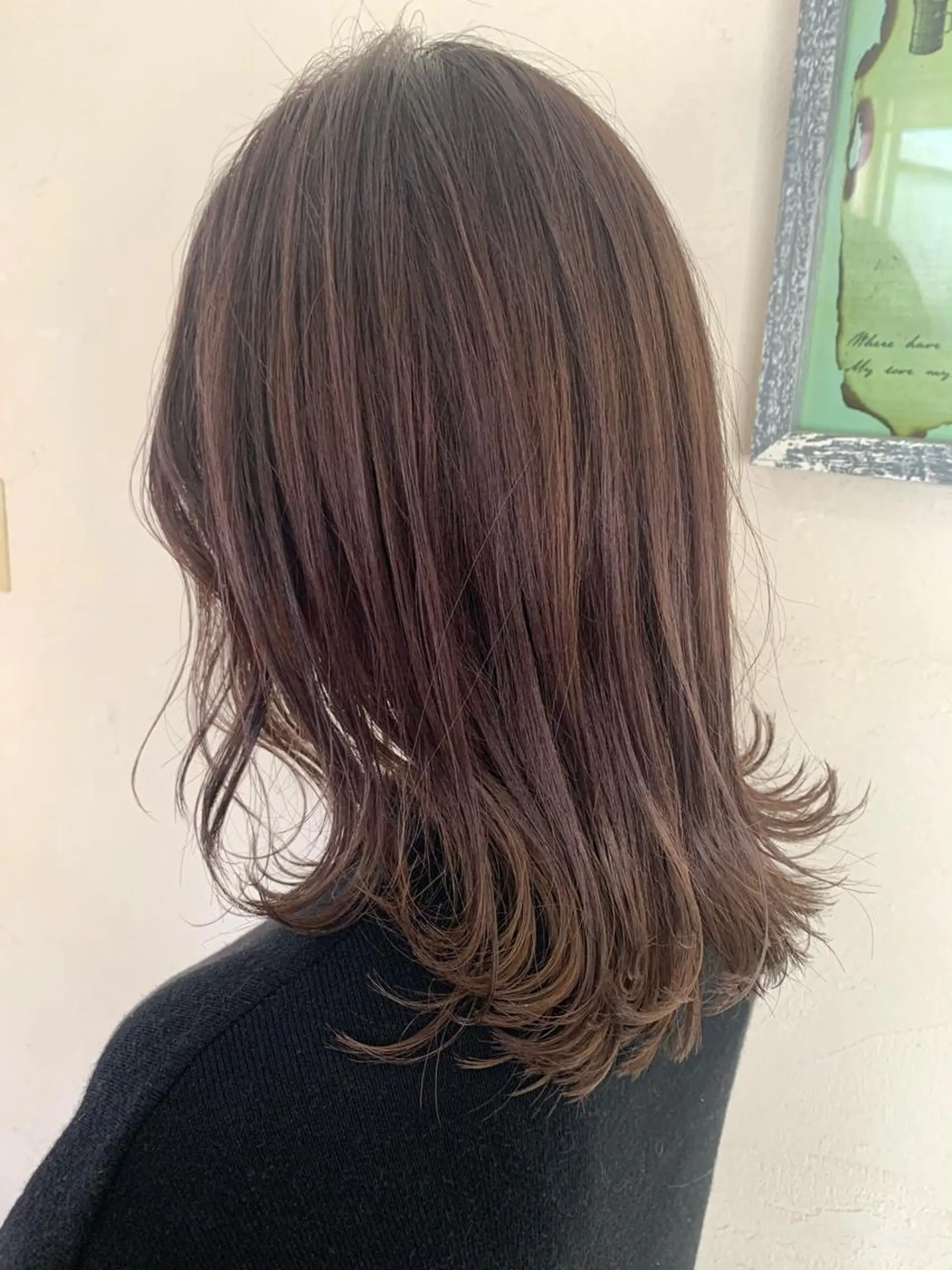 ミディアム カラー ベージュカラー ハイライトカラー ハイライト カット ヘアカラー トリートメント ショート/似合わせ レイヤー/福岡聖容のヘアスタイル