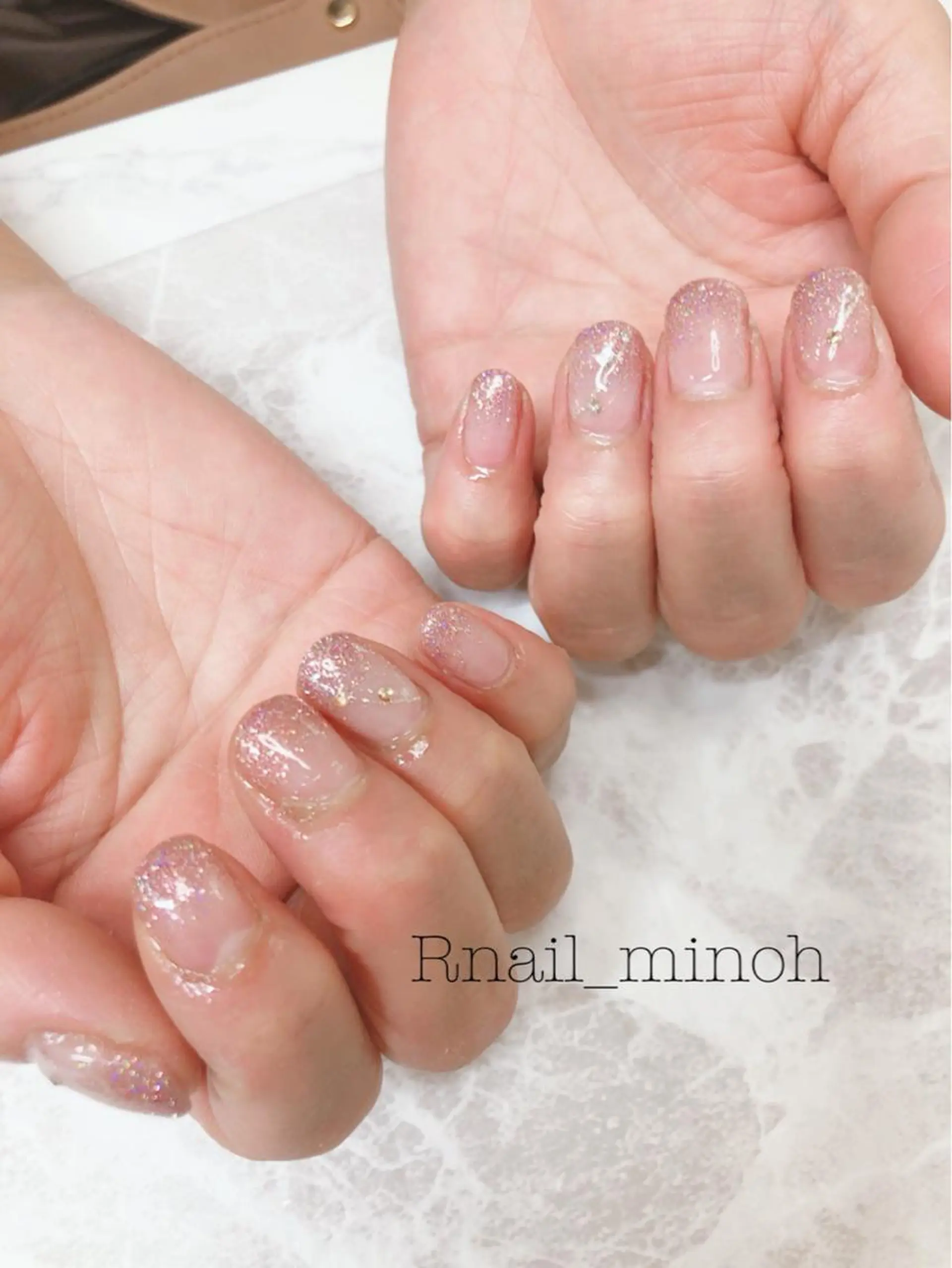 ネイル フラッシュネイル グラデーション ラメ(グリッター) ラメグラデーション nail salon L.Nのネイルデザイン