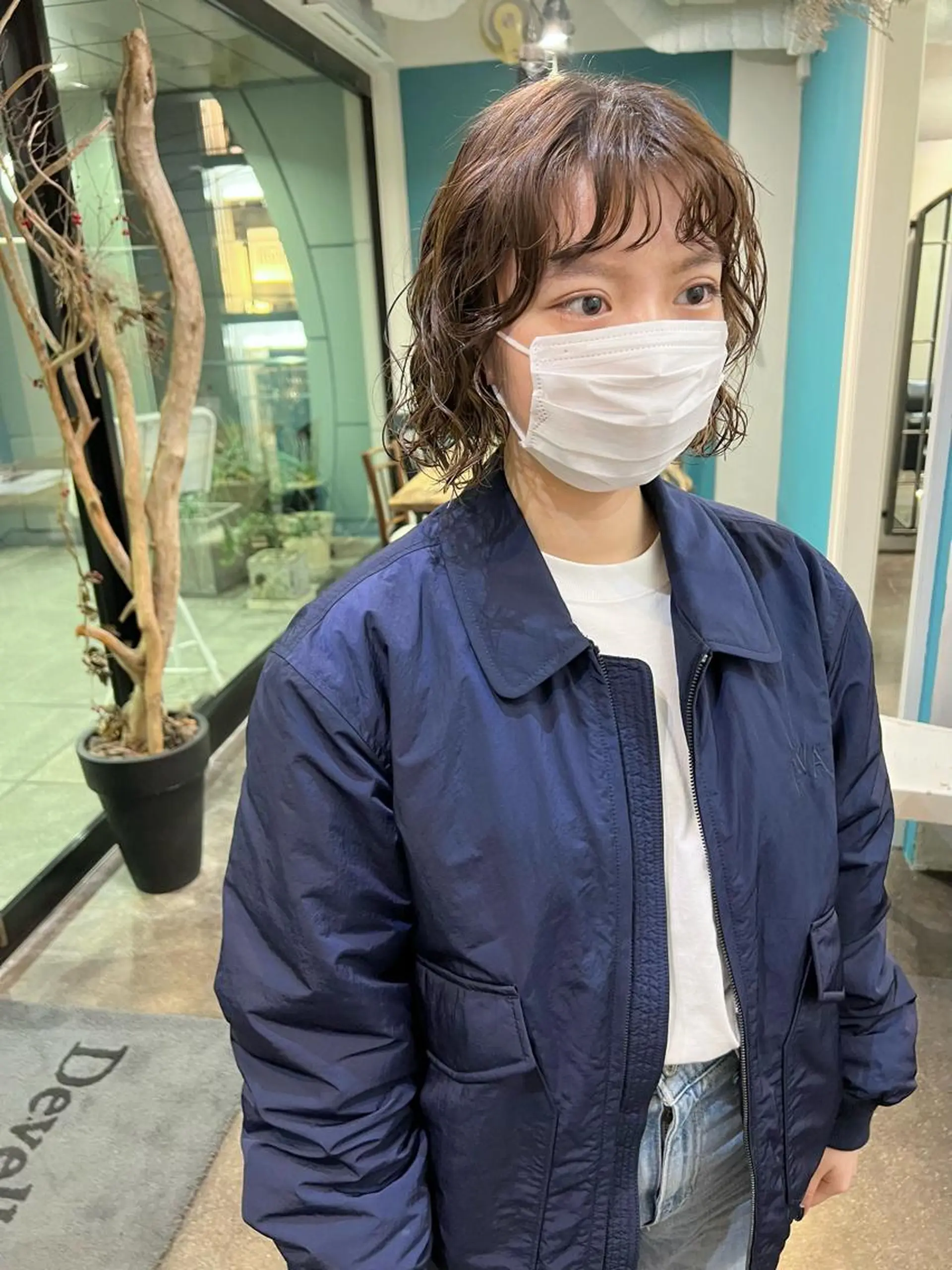 ショート パーマ ボブ カット ヘアカラー パーマ 千葉 郁也のヘアスタイル