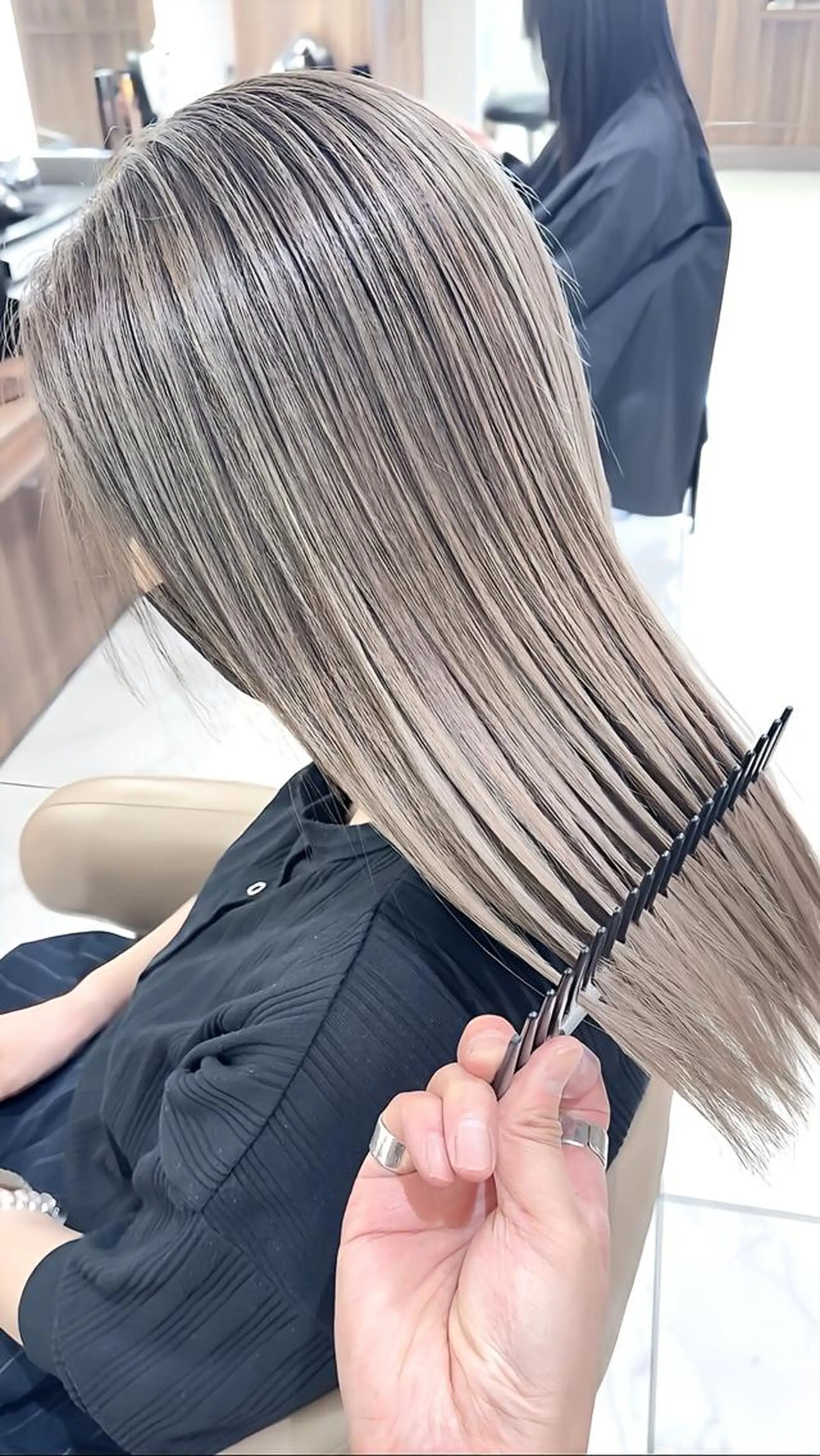 ロング カラー バレイヤージュ 髪質改善 レイヤーカット ヘアカラー トリートメント 大宮/バレイヤージュ 髪質改善/澤田隆誠のヘアスタイル