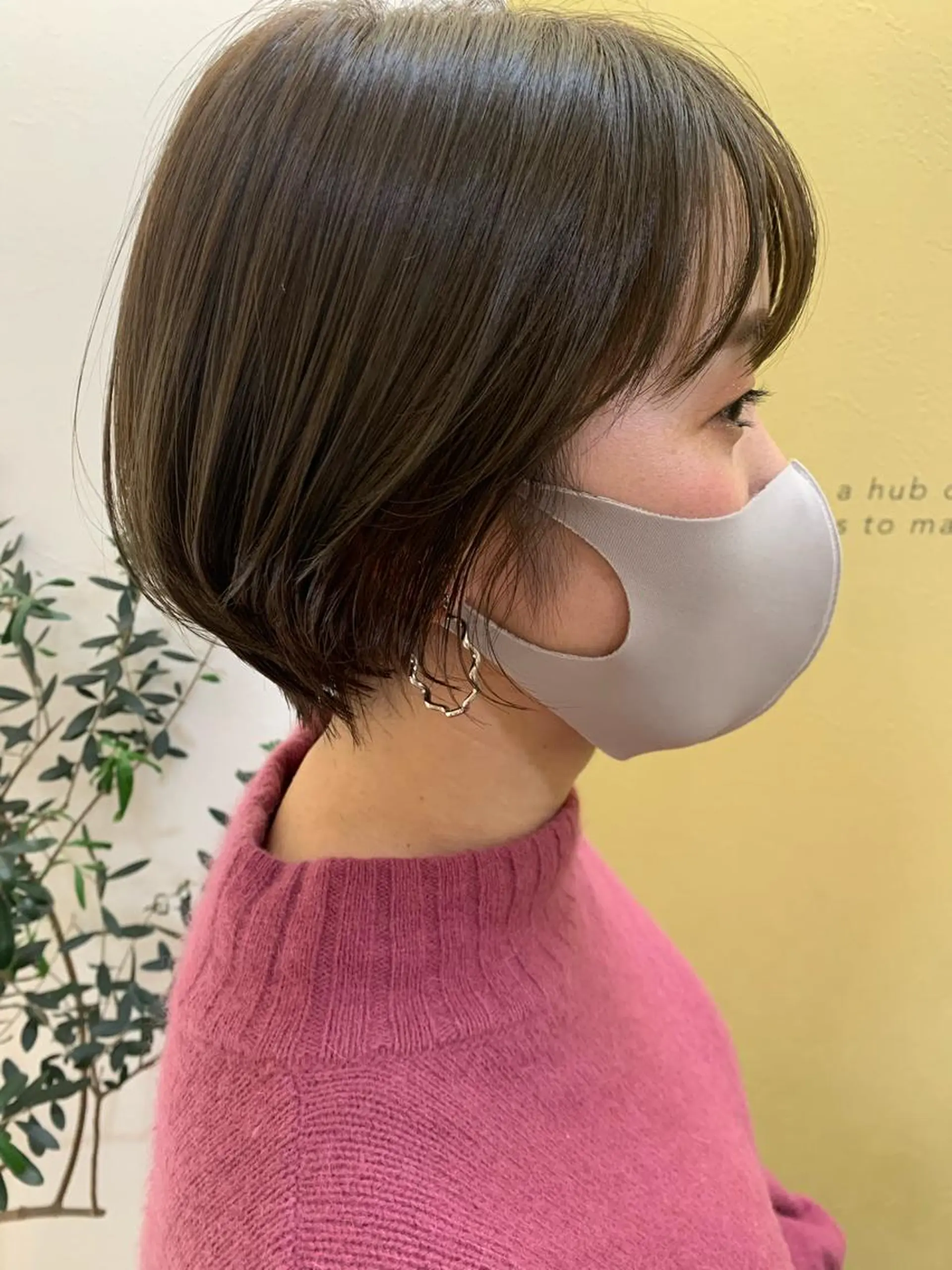 ショート カラー グレージュ オレンジ ショートヘア hub hair レイヤー/透明感のヘアスタイル