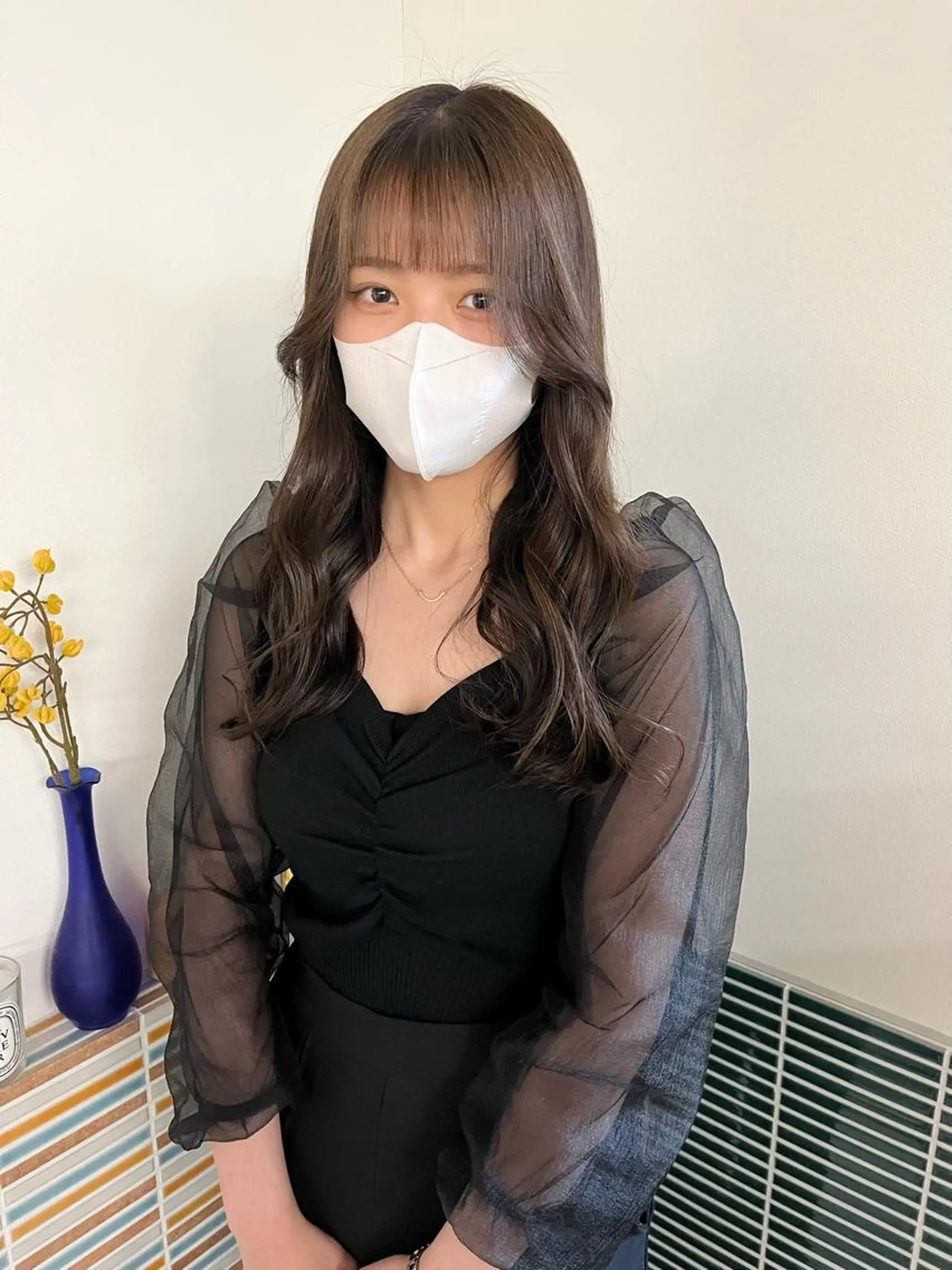 セミロング カラー ベージュカラー ブリーチ 透明感カラー ブリーチなしカラー オリーブベージュ カット ヘアカラー トリートメント 🩷ハイトーン透明感 レイヤー🩷ユリカのヘアスタイル