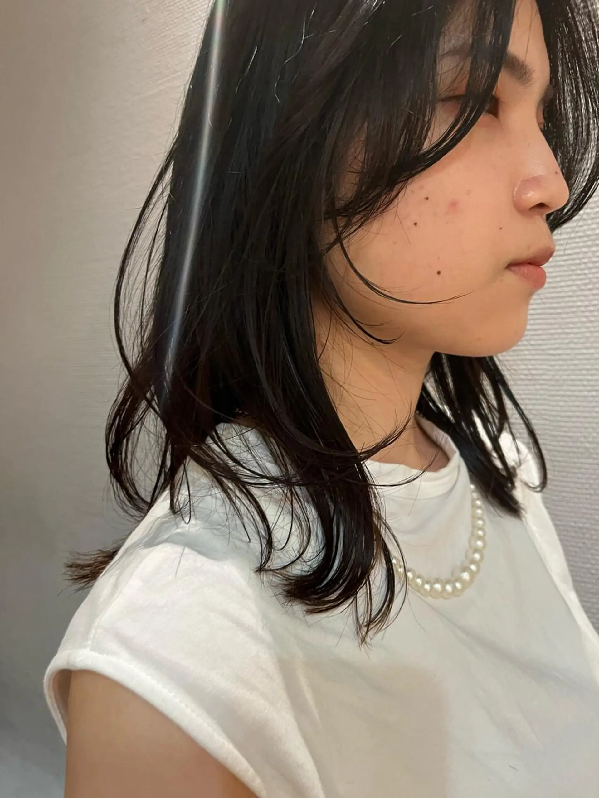 ミディアム レイヤーカット かわい りほのヘアスタイル