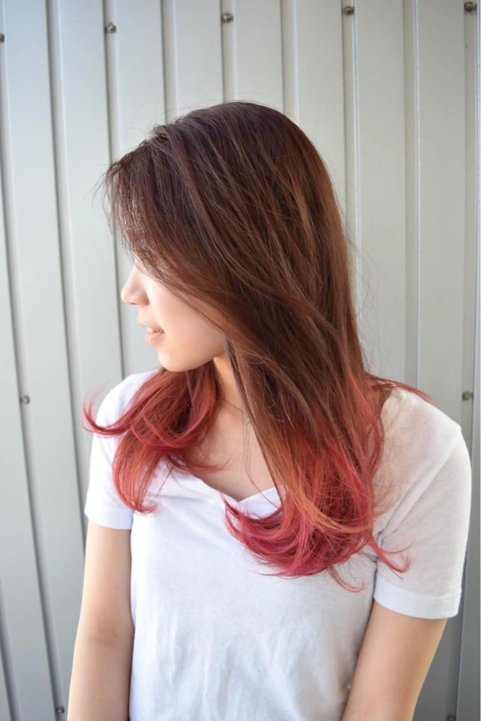 セミロング ロング ピンクブラウン 髙橋 かすみのヘアスタイル