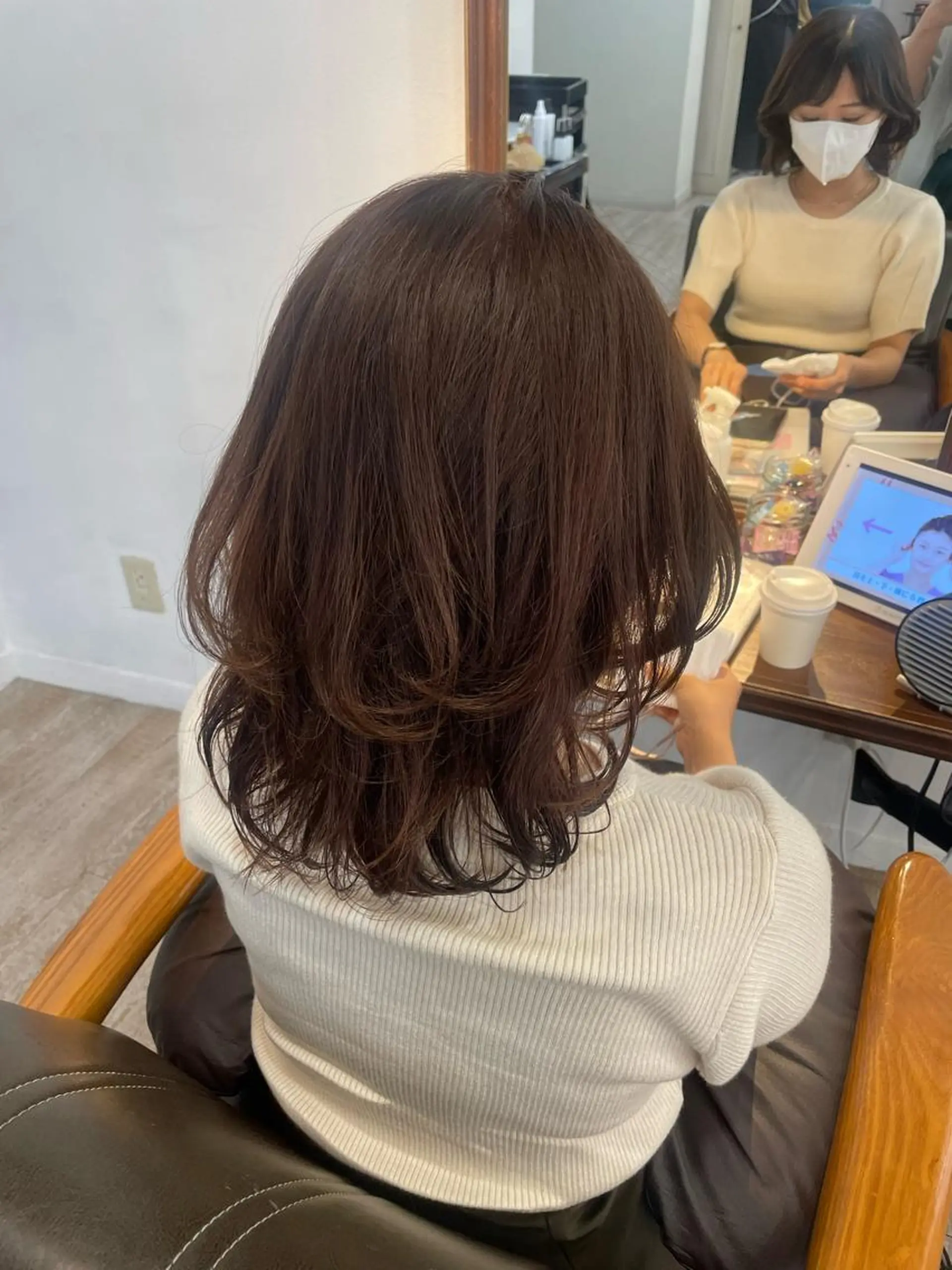 ミディアム カット ヘアカラー トリートメント ウルフカット/ボブ りなのヘアスタイル